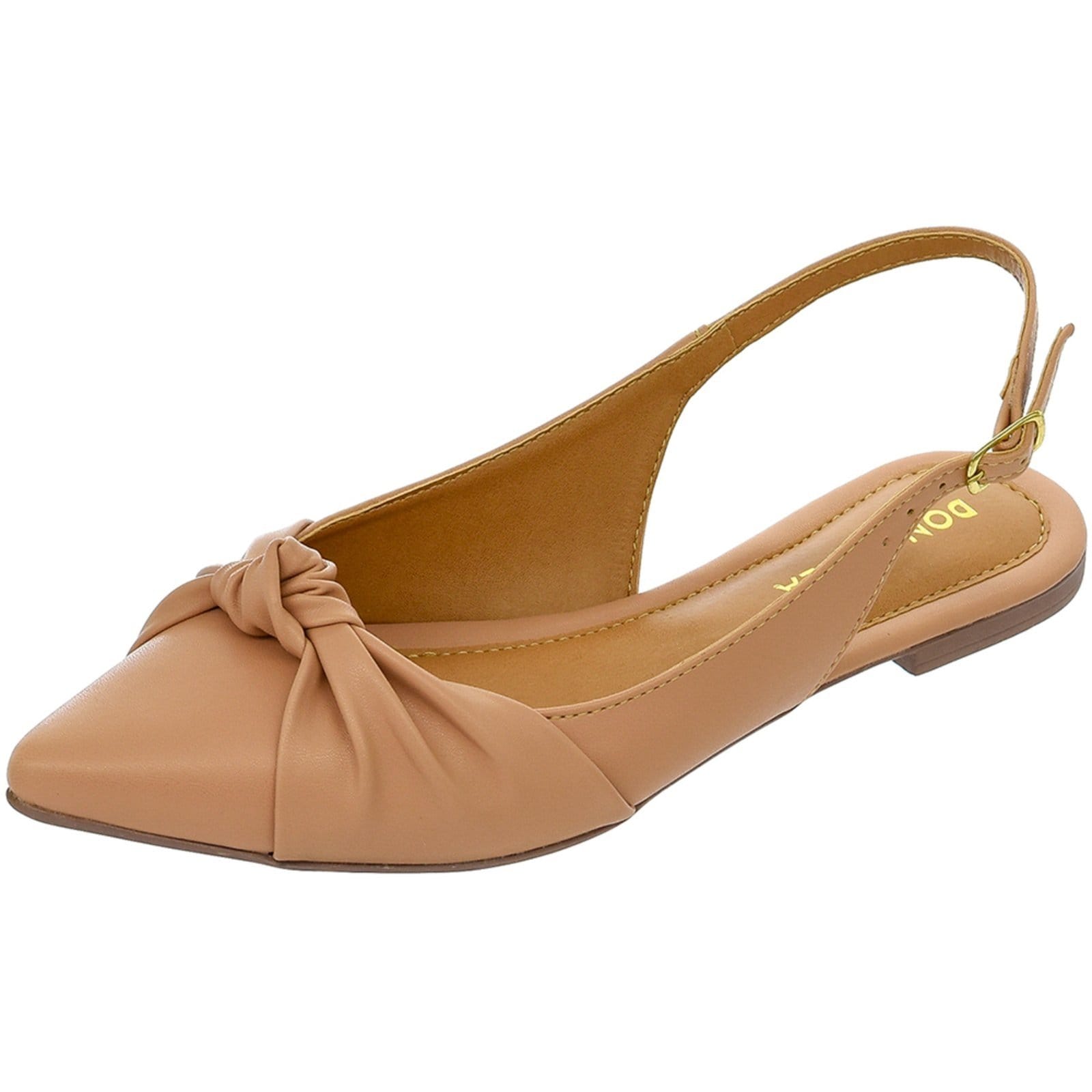 Vista 2 Kit 2 Pares Sapatilha Feminina Bico Fino Mule Slingback CM Calçados Nó Branco e Nude Monte Shoes branco nude