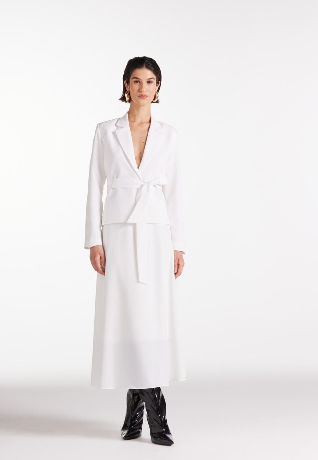 Vista 2 Saia Midi Evasê Traymon Off White Traymon off-white white