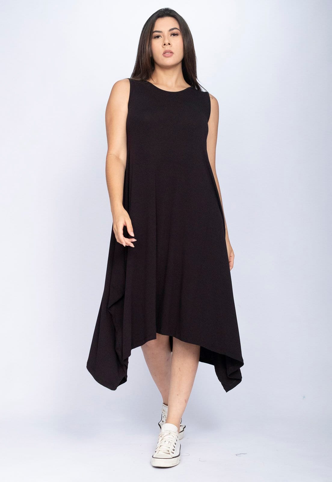 Vista 2 Vestido CabanaFree Sarual Regata Malha Cabanafree preto