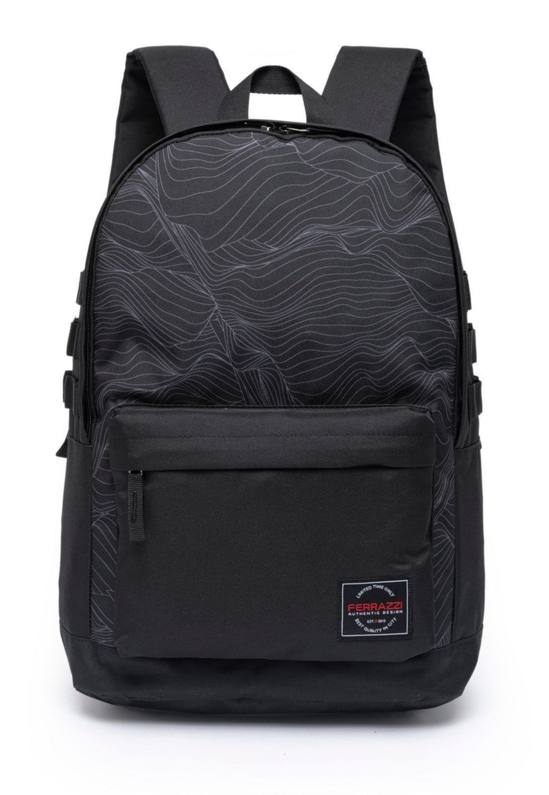 Vista principal Mochila Juvenil Escolar Casual Resistente Espaçosa Universitária Reforçada Ferrazzi preto