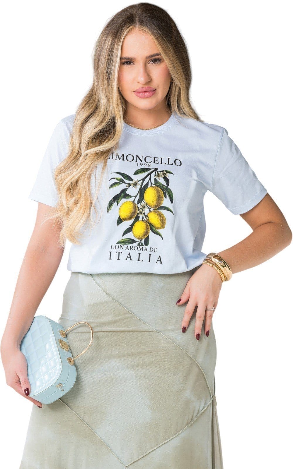 Vista 2 Camiseta Feminina Cianitas Estampa Limoncello 1998 Cianitas azul