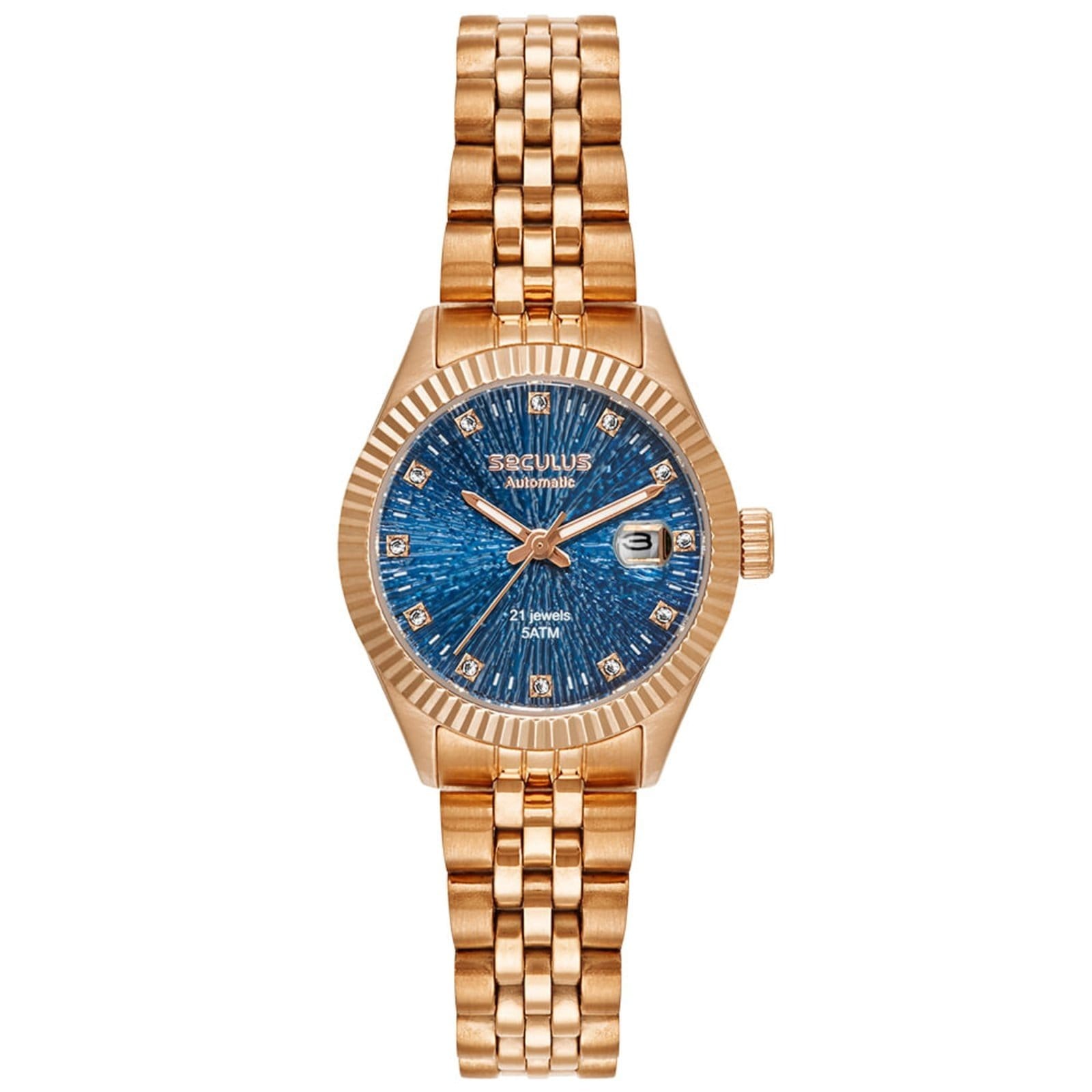 Vista principal Relógio Feminino Seculus Automático Visor Azul Seculus rosa azul