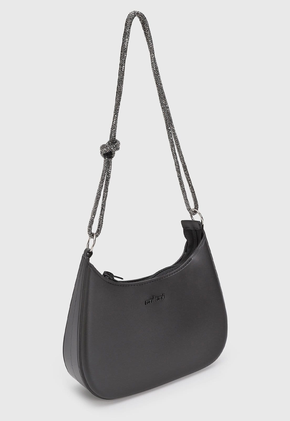 Vista 2 Bolsa Feminina Colcci Média Alça Nó Preta Colcci preto