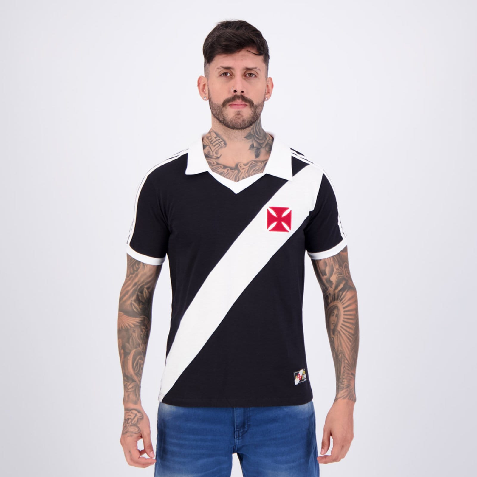 Vista principal Camisa Vasco Retrô 1988 Preta Retrômania preto