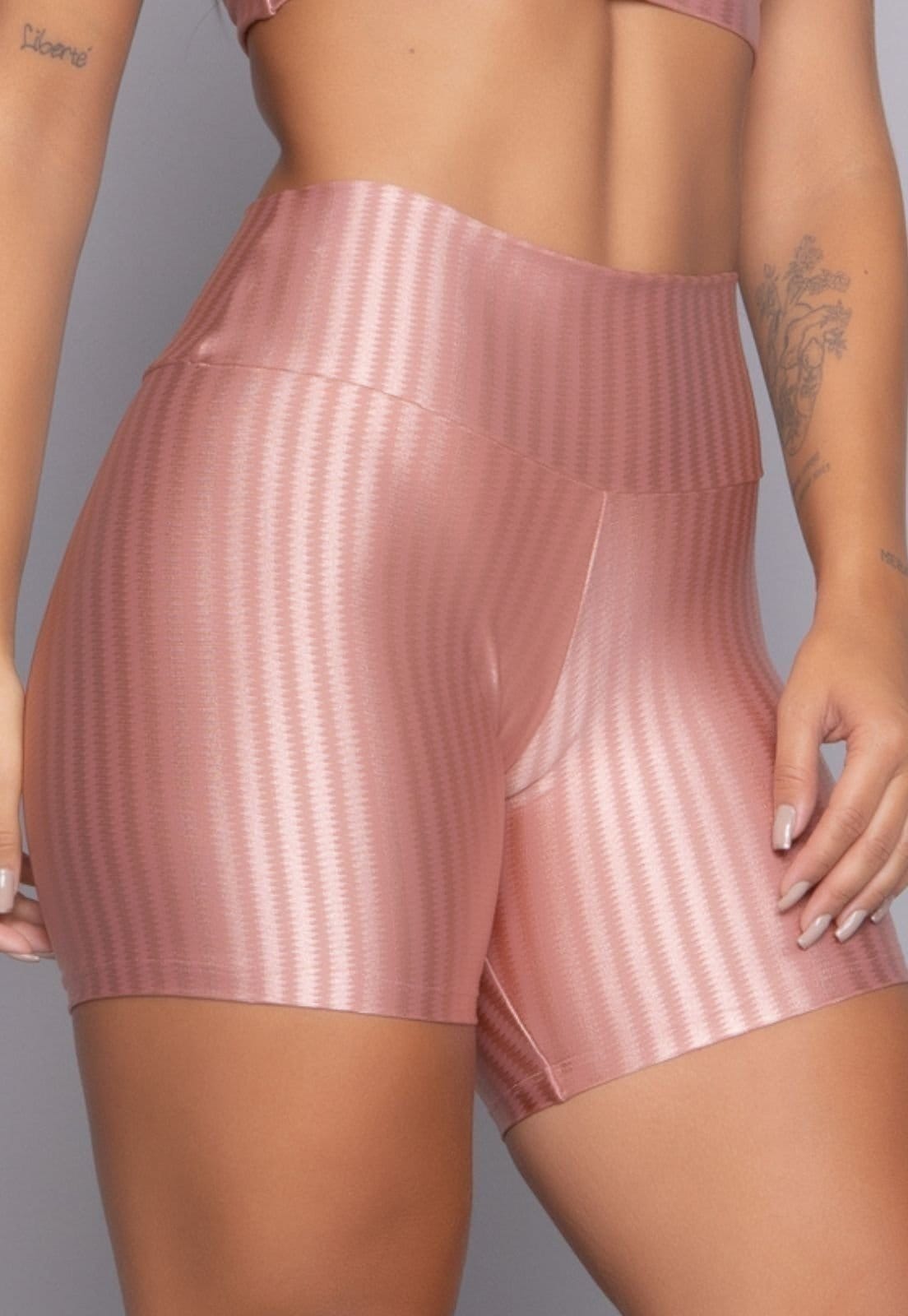 Vista 2 Short New Zig Vekyo Compressão 3D Fitness Ikat Claro VEKYO rosa
