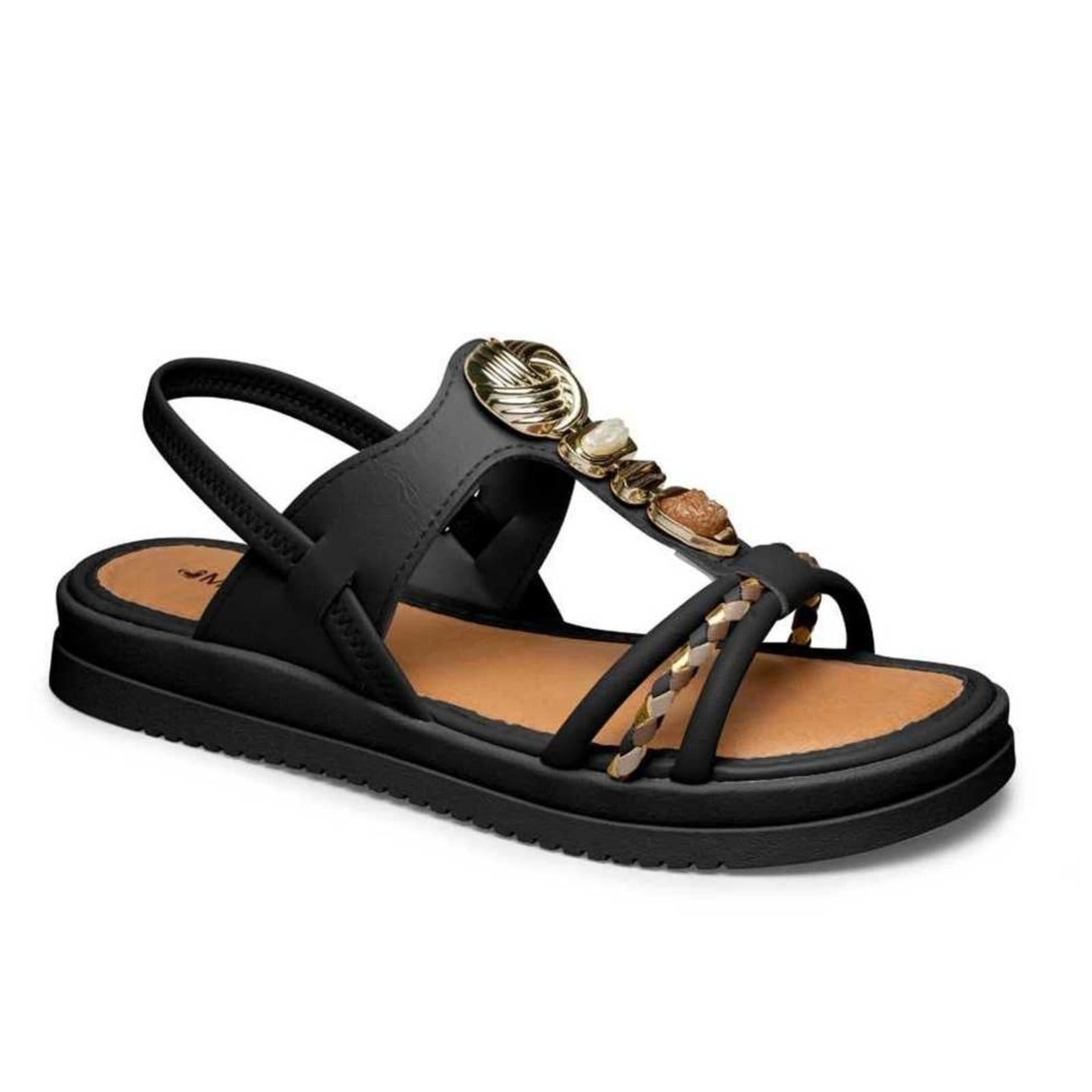 Sandália Feminina Mississipi Pedrarias e Detalhes Trançados