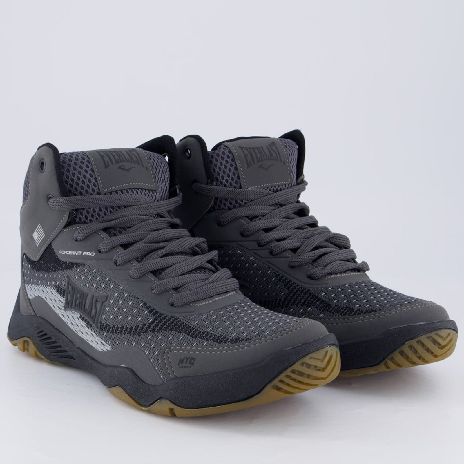 Vista 2 Tênis Everlast Forceknit Pro Cinza e Everlast preto