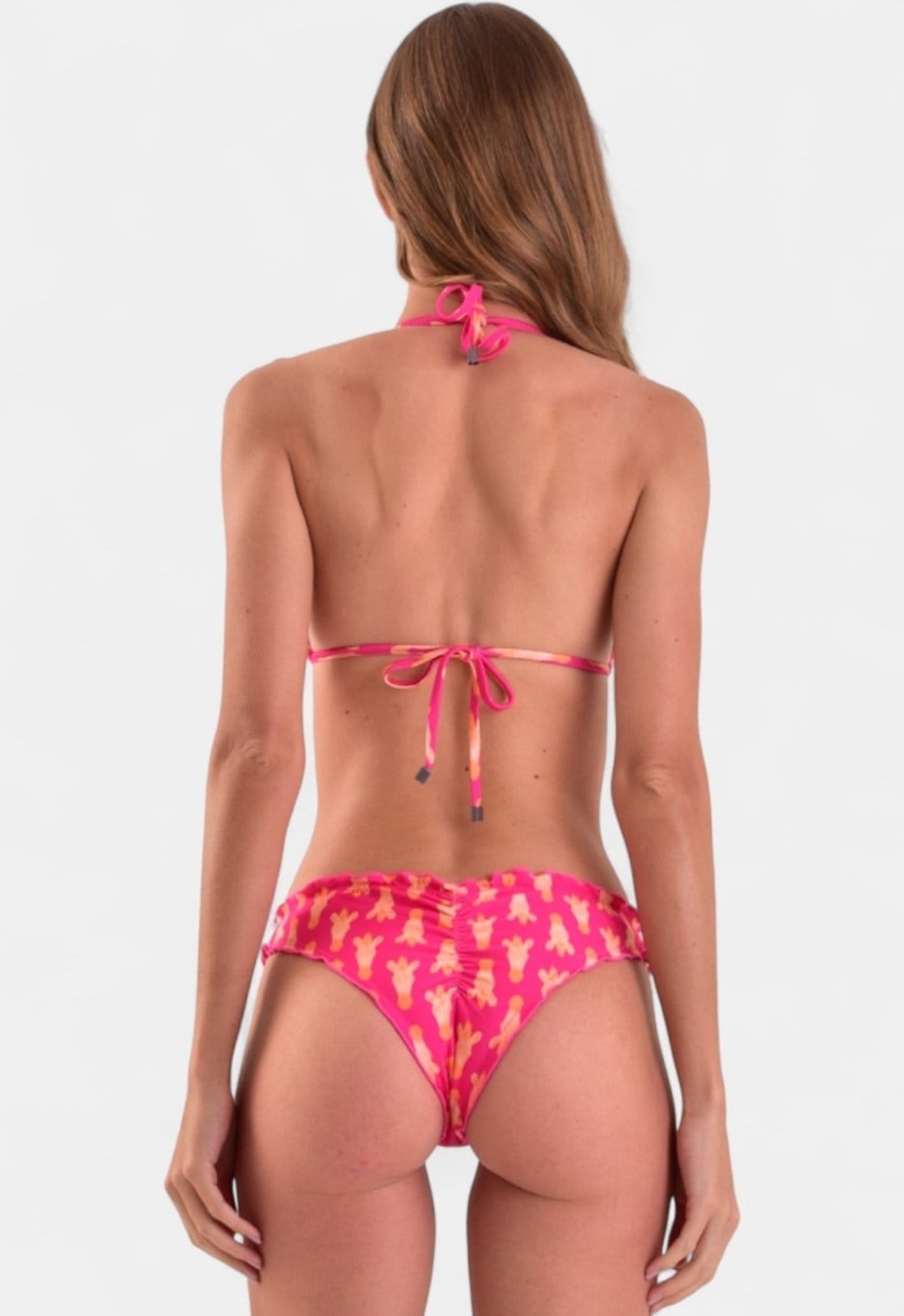 Vista 2 Biquíni Areia Branca Baly Cortininha Ripple Giraffe Areia Branca rosa