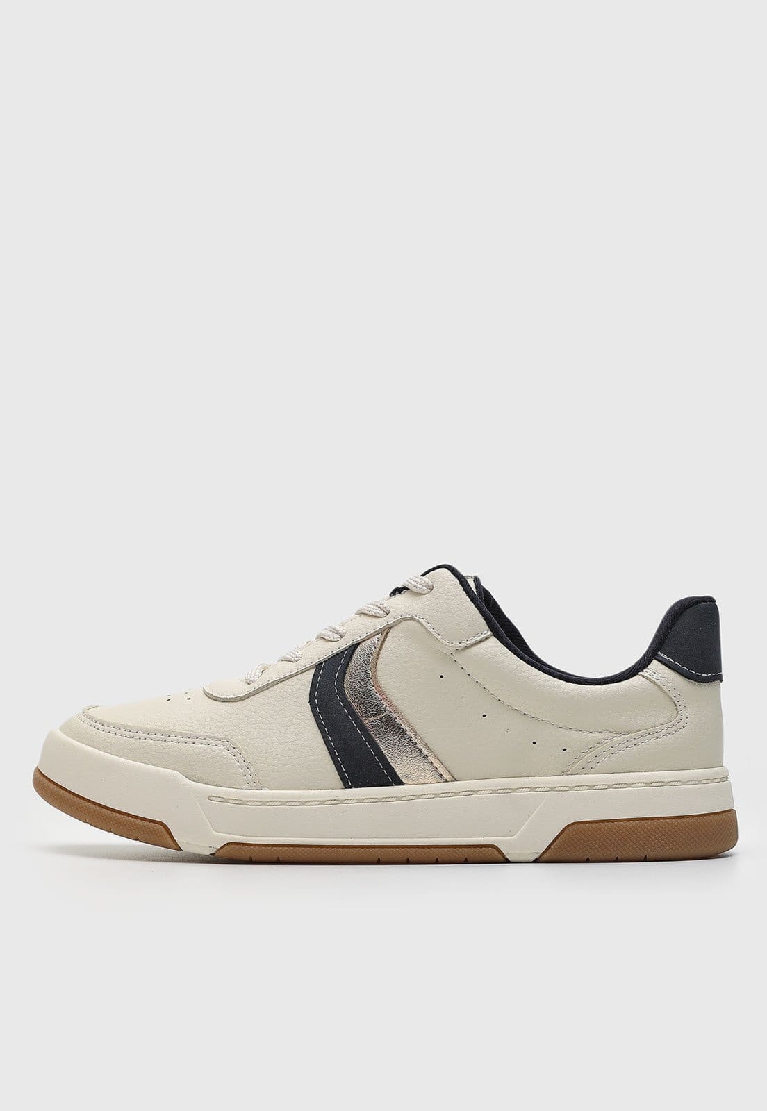 Vista principal Tênis Feminino Dakota Detalhe Metalizado Dakota branco