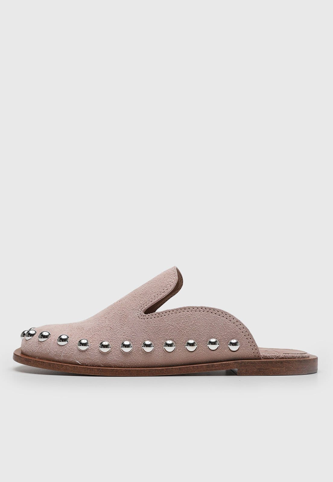 Vista principal Sapatilha Feminina Vicenza Mule Aplicações Metálicas Rosé Vicenza rosê rosé