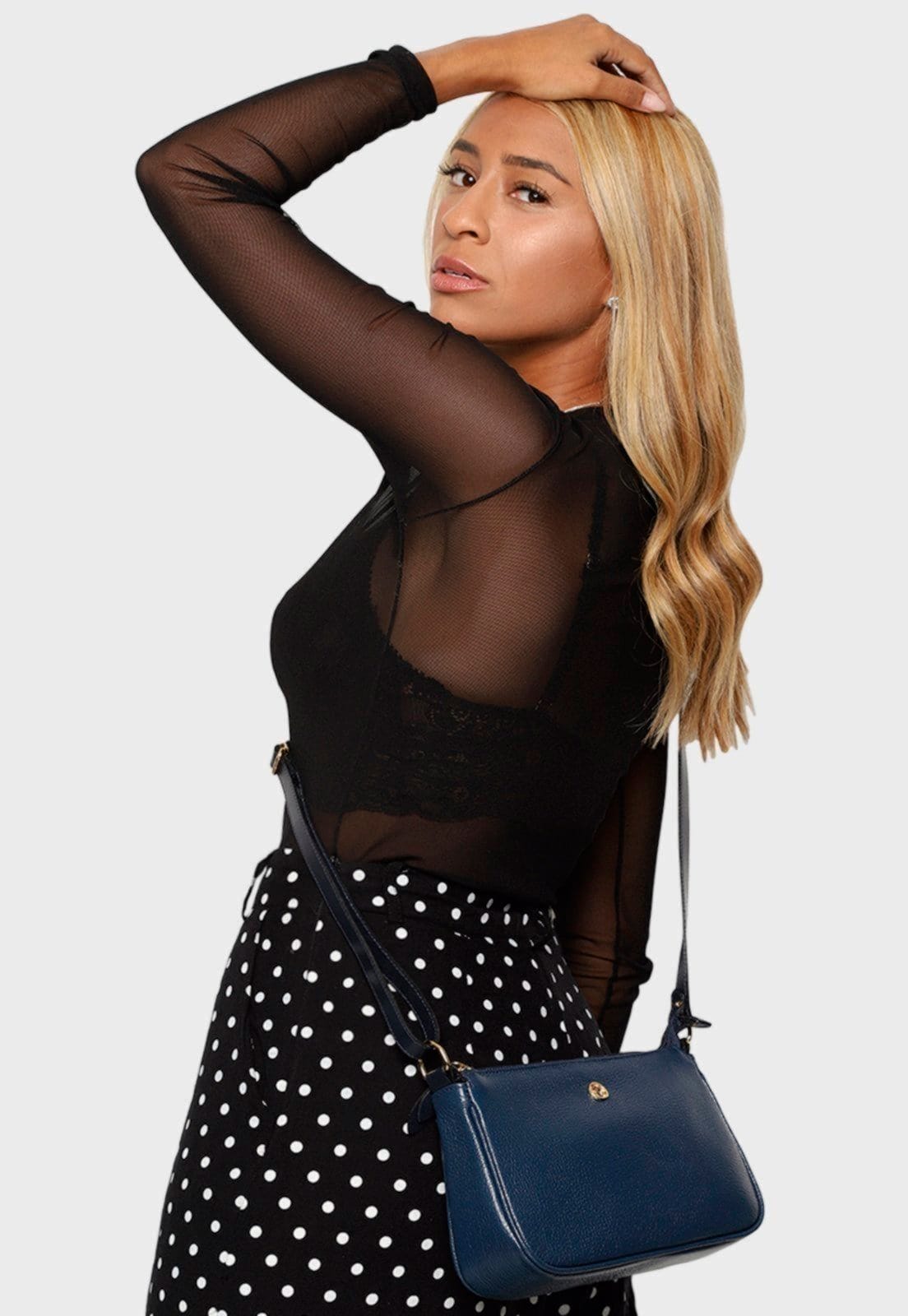 Vista principal Bolsa Transversal Couro Mariart 2030 Marinho Mariart azul marinho