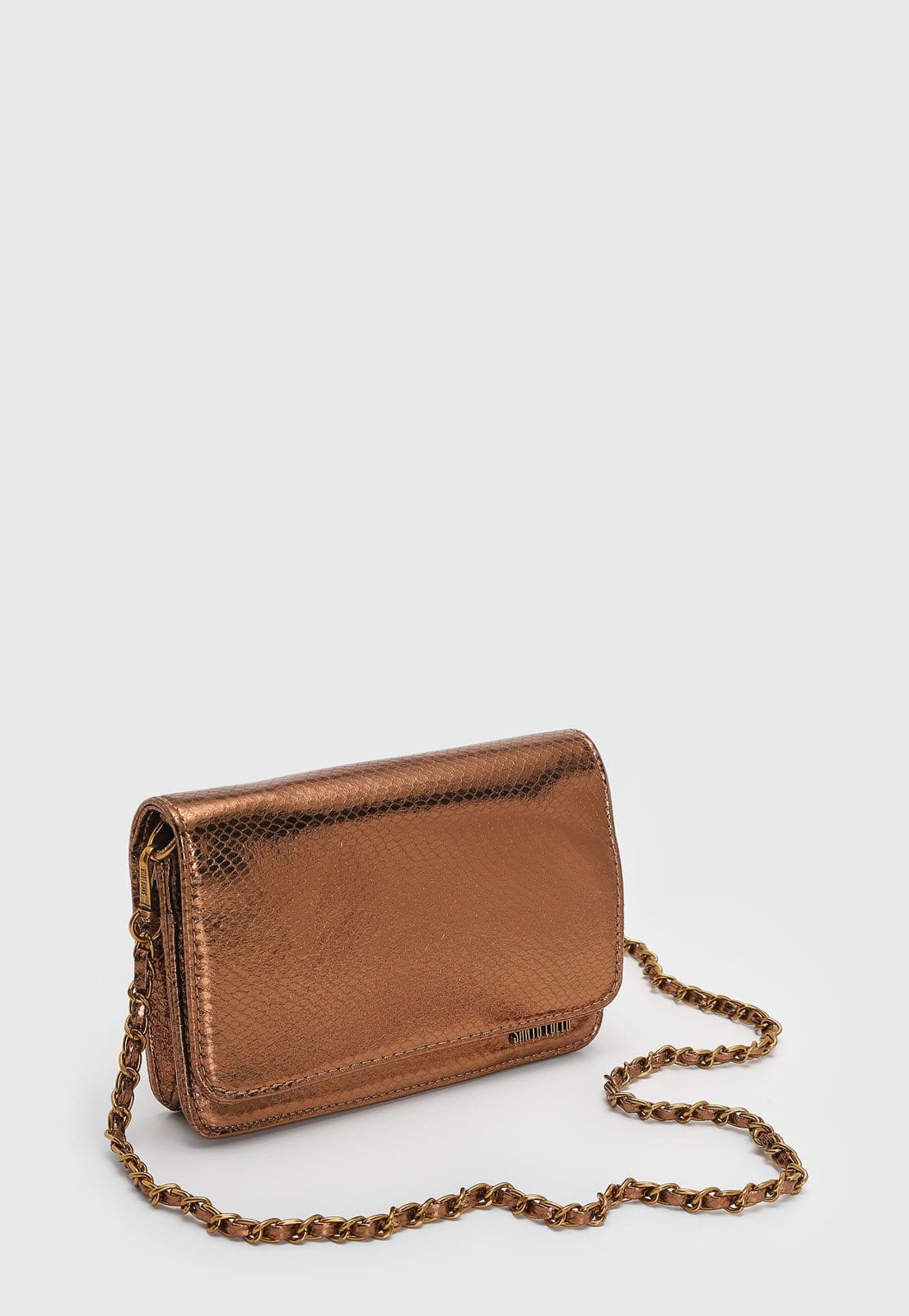 Vista 2 Bolsa Feminina Santa Lolla Metalizada Corrente Santa Lolla bronze
