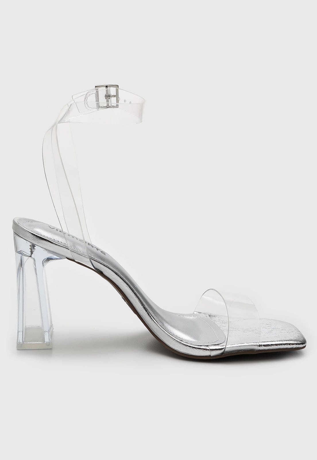 Vista 2 Sandália Feminina Via Marte Bico Quadrado VIA MARTE prata