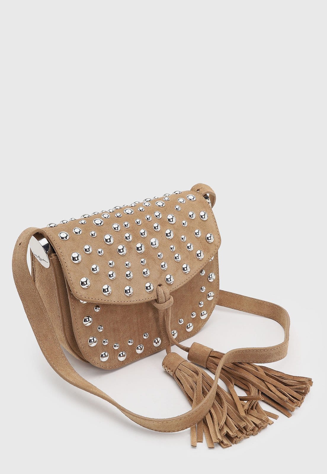 Vista 2 Bolsa Feminina Luiza Barcelos Alça Tachas Luiza Barcelos bege