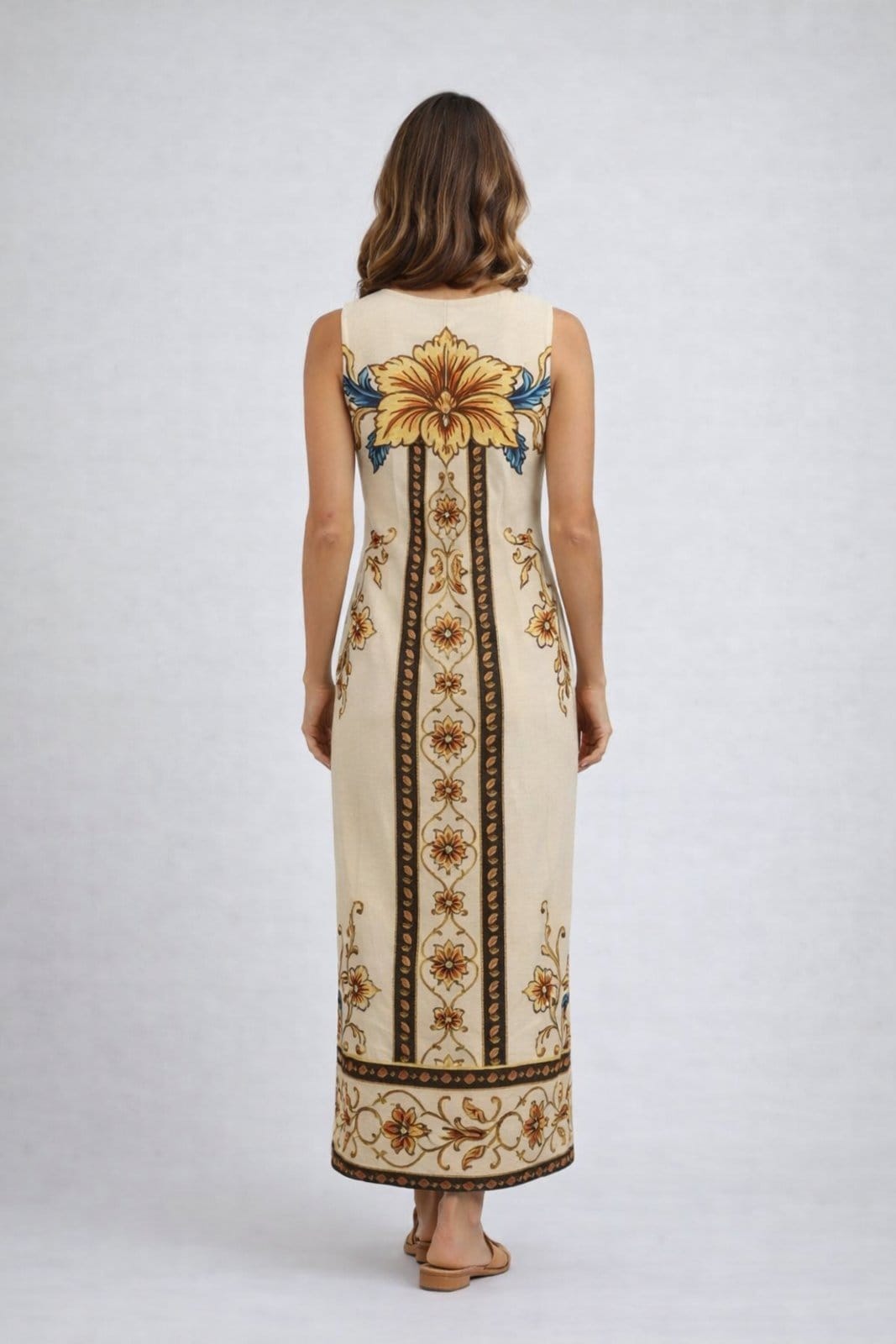 Vista 2 Vestido Midi D Bell Outlet Fashion Estampado Off-White D BELL OUTLET FASHION off-white white