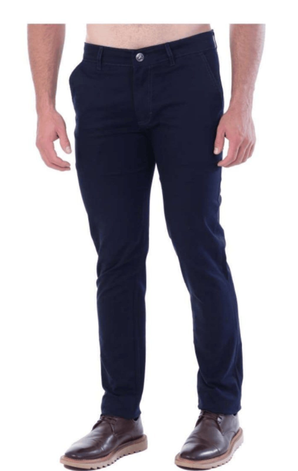 Calça Sarja Sport Fino Amil Lisa Com Elastano Slim Bolso Embutido Luxo Lançamento Marinho