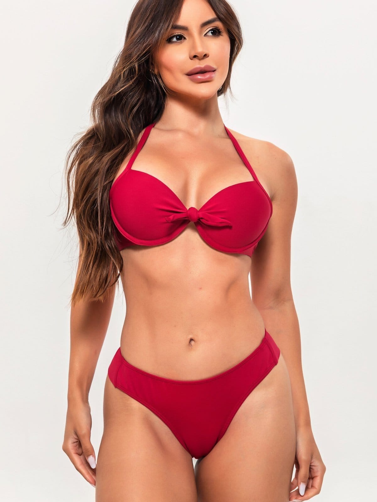 Biquíni Asa Delta Orla da Praia Meia Taça com Aro Meio Fio com Lacinho Escuro