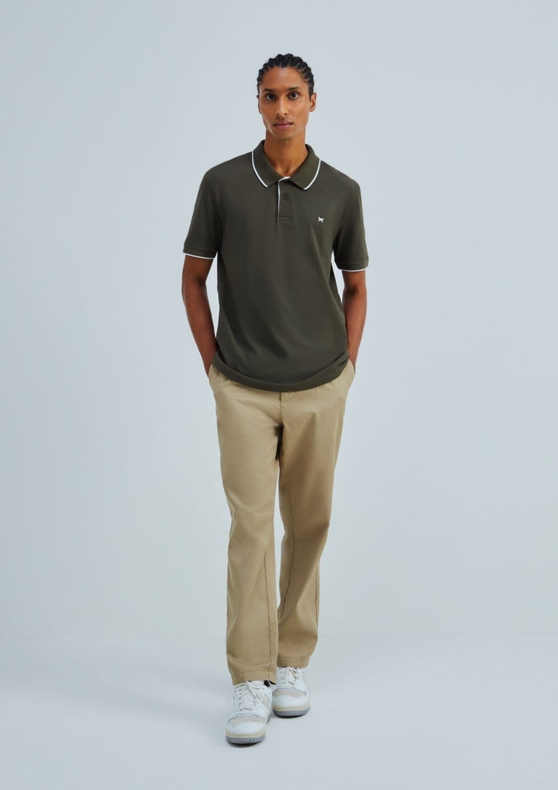 Camisa Polo Básica Masculina Em Piquet Com Bordado