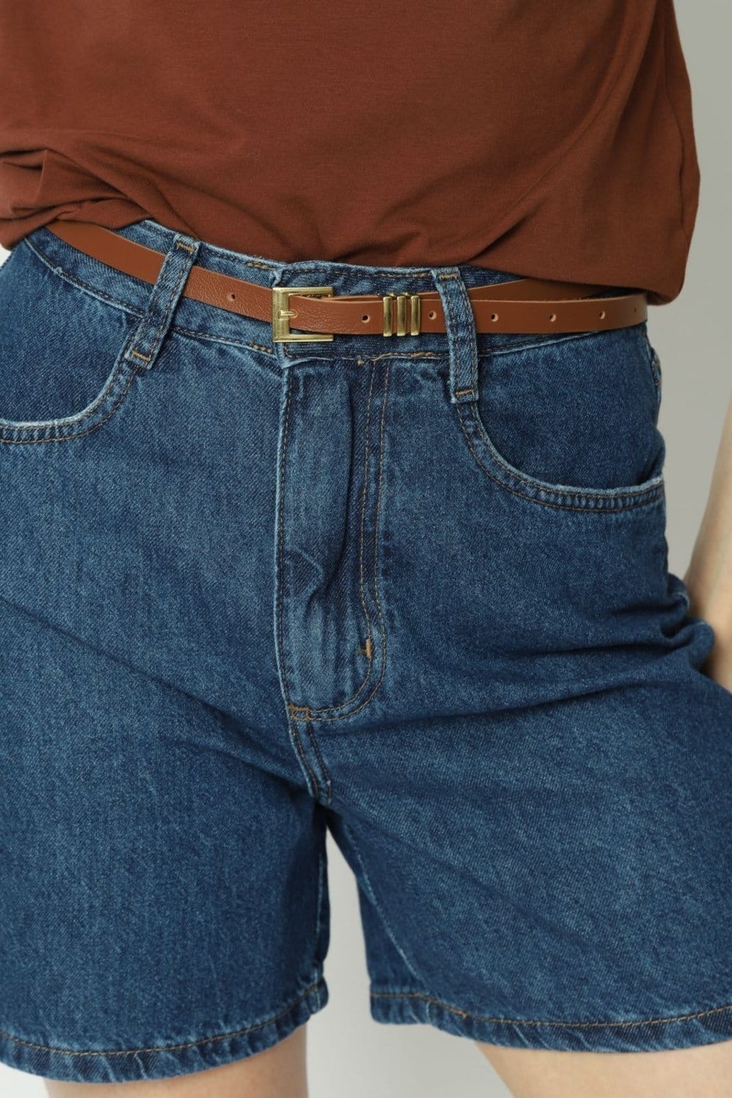 Vista 2 Shorts Jeans Meia Coxa 40 Gazzy azul