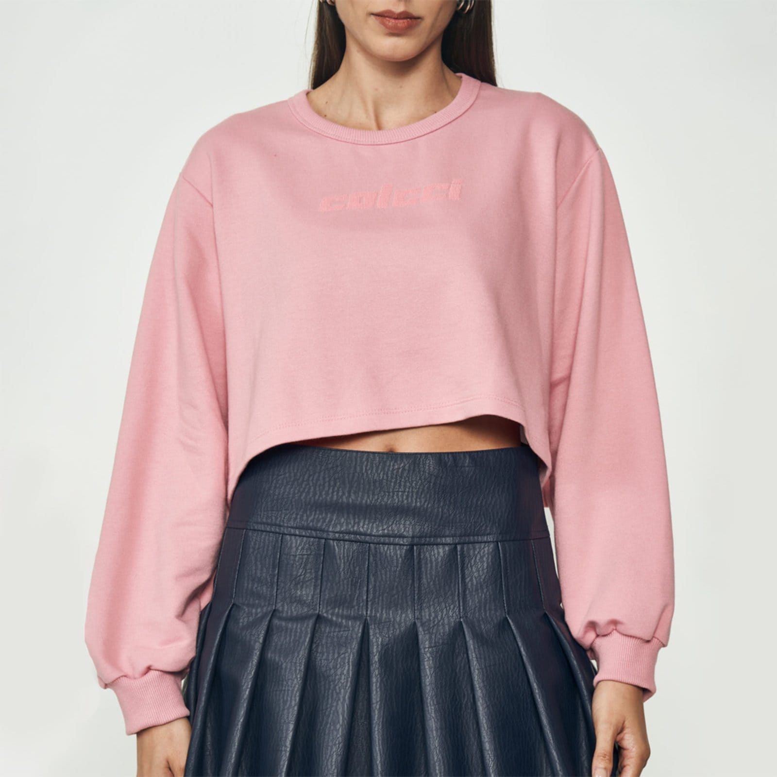 Vista principal Moletom Colcci Encurtado Ou25 Feminino Colcci rosa