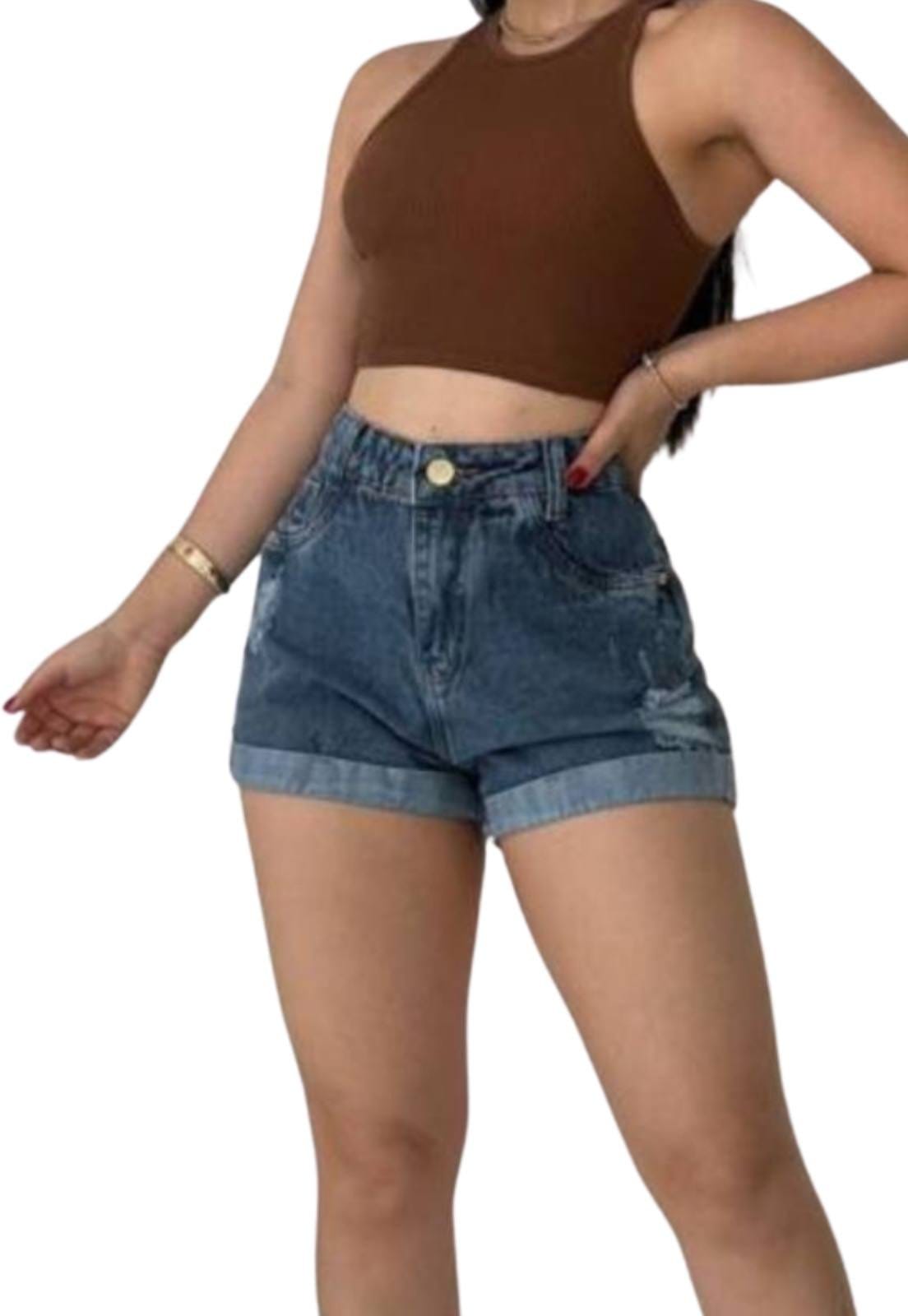 Short Casual Marmorizado com Toque Puído