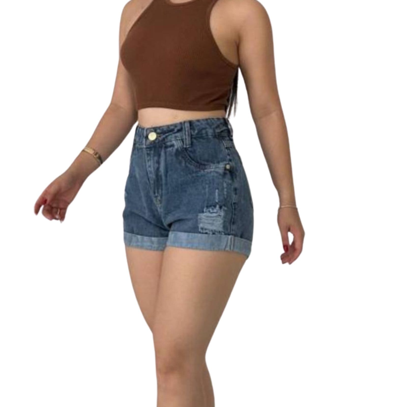 Vista 2 Short Casual Marmorizado com Toque Puído KOVALI FASHION STORE jeans