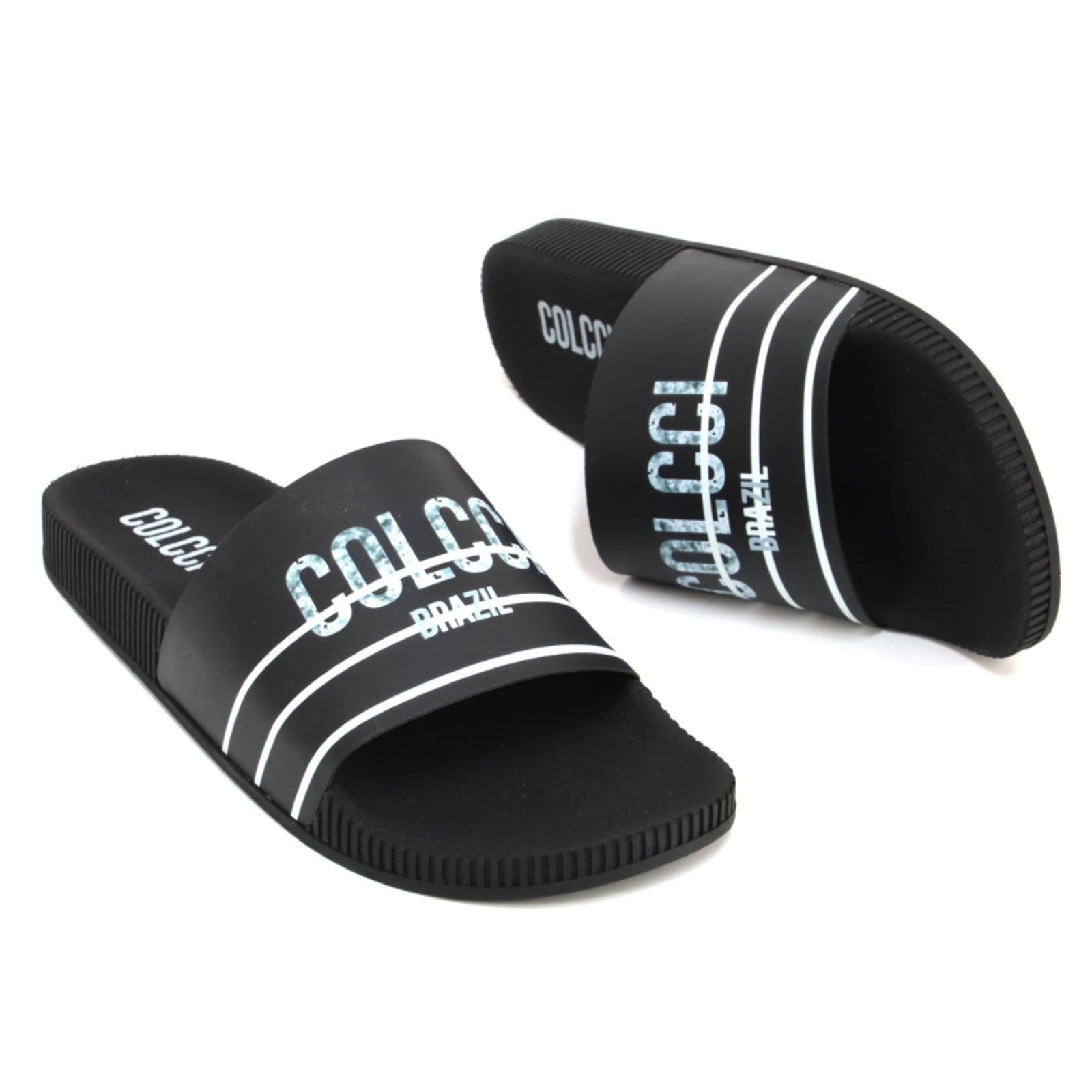 Vista 2 Slide Masculino Alisson Colcci Techfit Tira Larga Maxi Logo Colcci preto