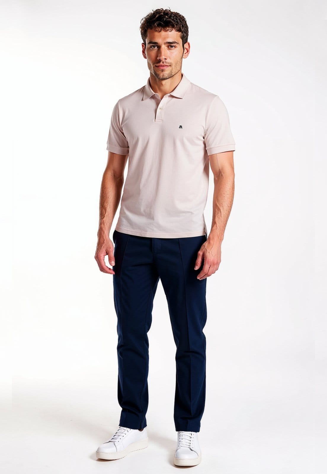 Calça Slim Com Nervuras Traymon Marinho