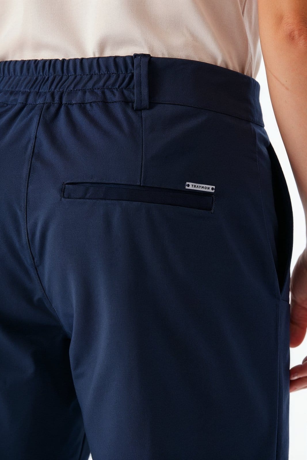 Vista 2 Calça Slim Com Nervuras Traymon Marinho Traymon azul marinho