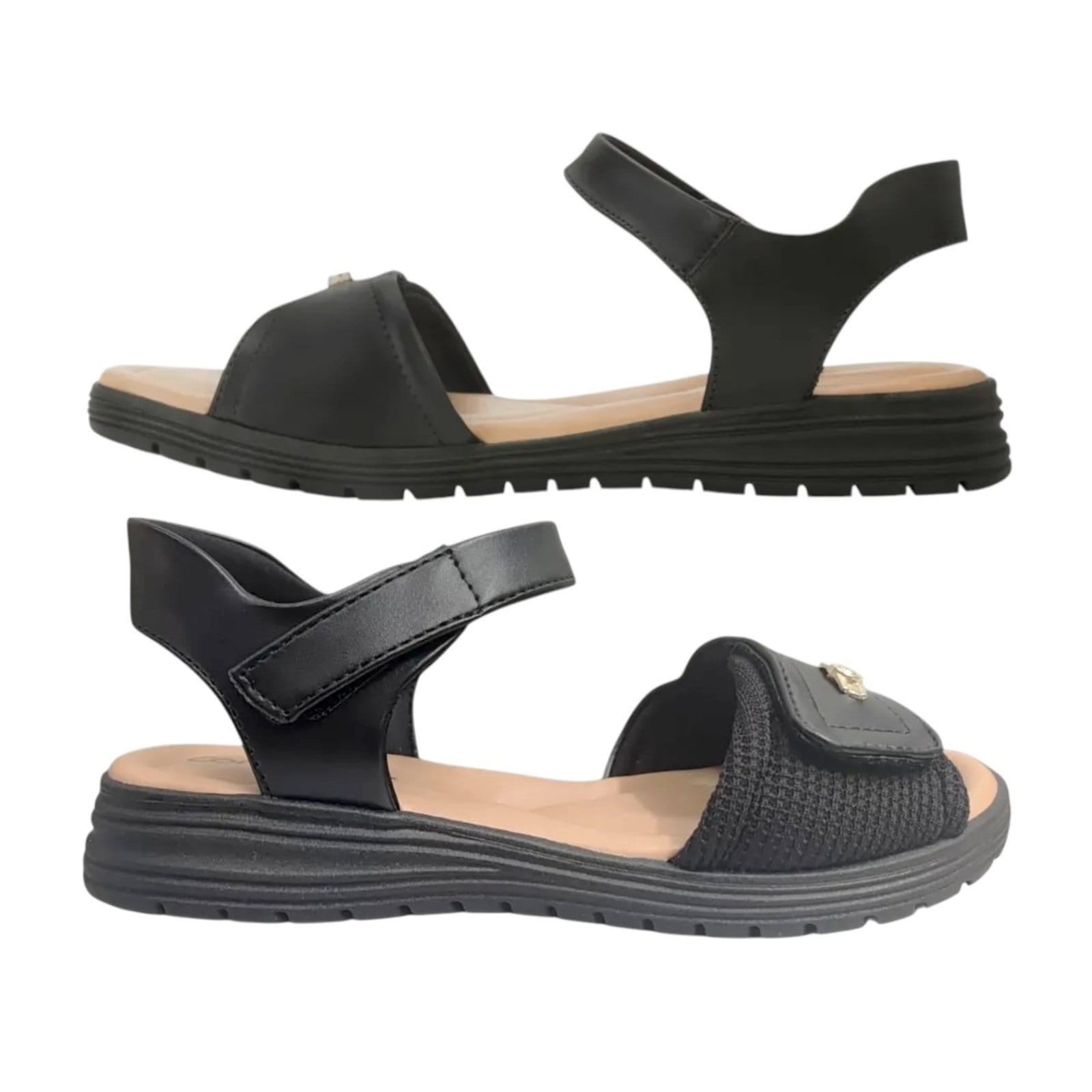 Vista 2 Sandalia Comfortflex Fechamento Ajustavel 2551303 Comfortflex preto