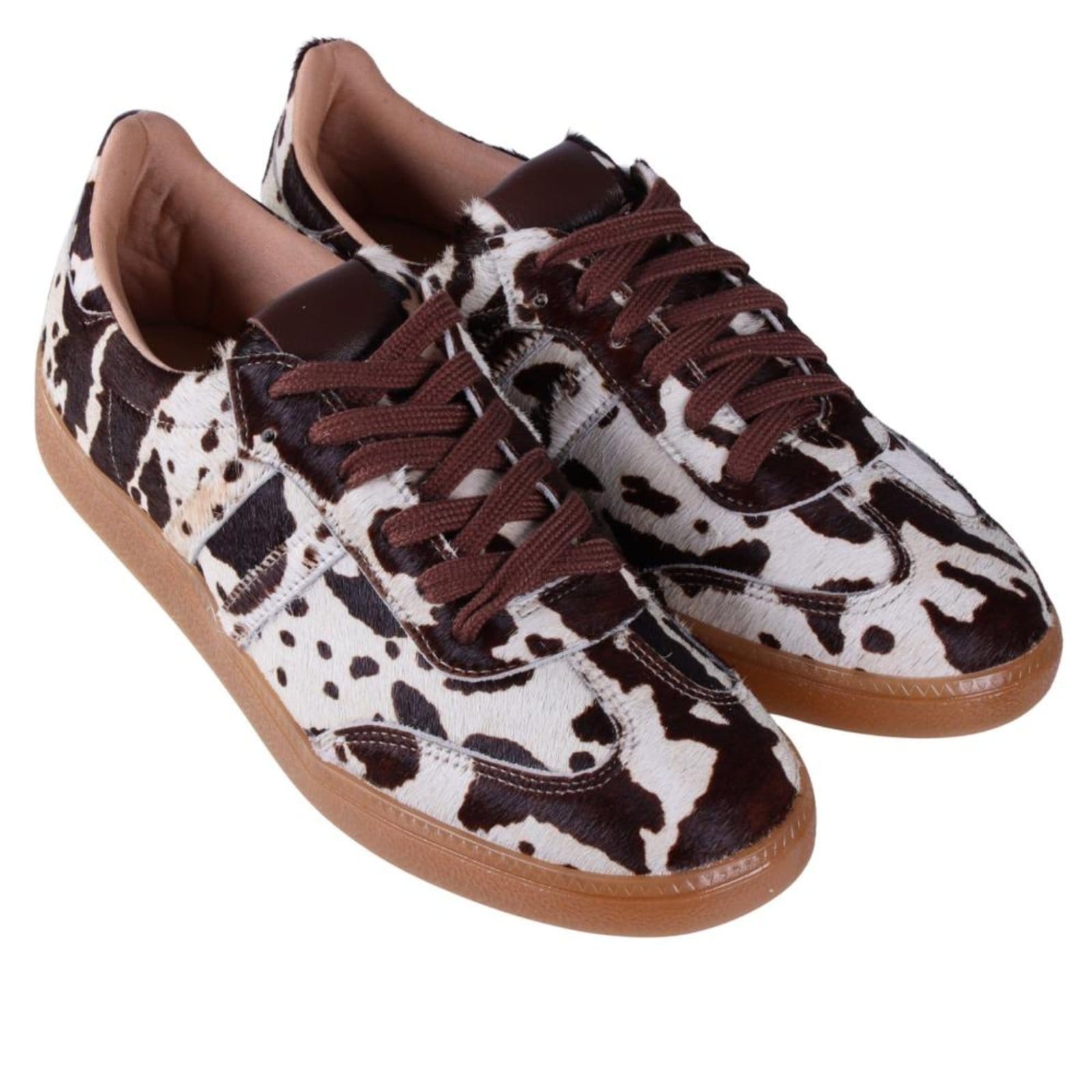 Vista 2 Tênis Feminino Animal Print Zariff 2101-6665 Marrom/Branco Zariff incolor