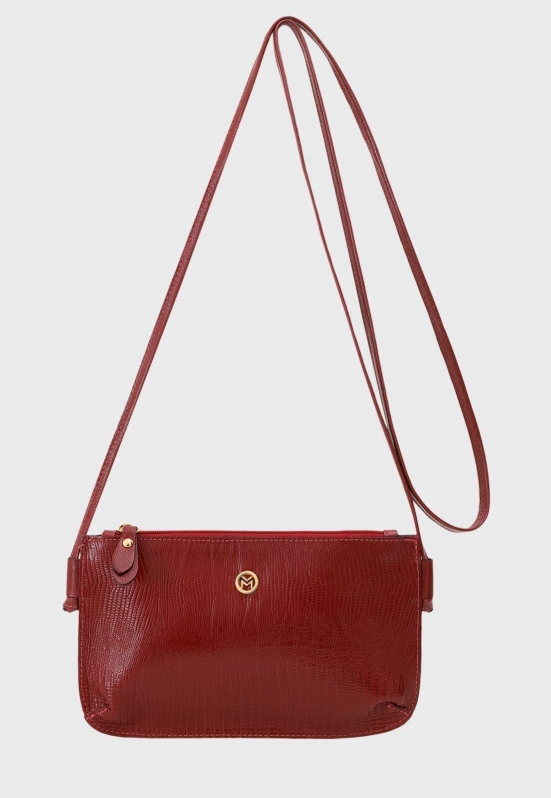 Vista 2 Bolsa Transversal Couro Mariart Lezard 201L Vermelha Mariart vermelho