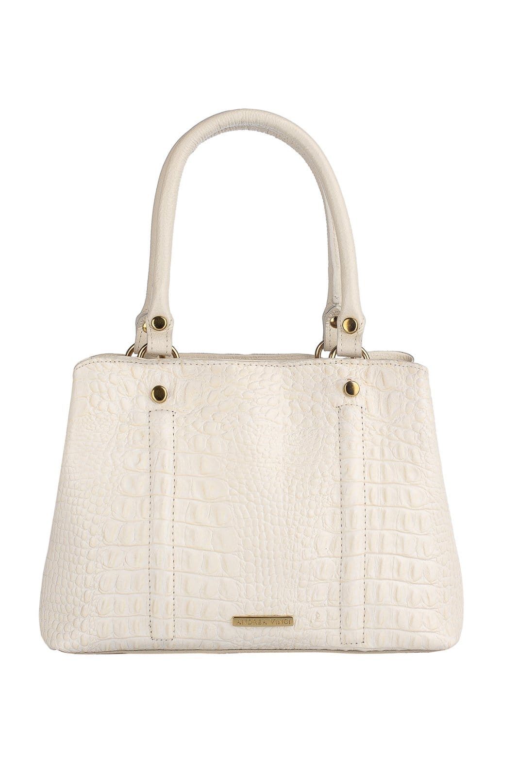 Bolsa de couro croco pequena Melina - Marfim