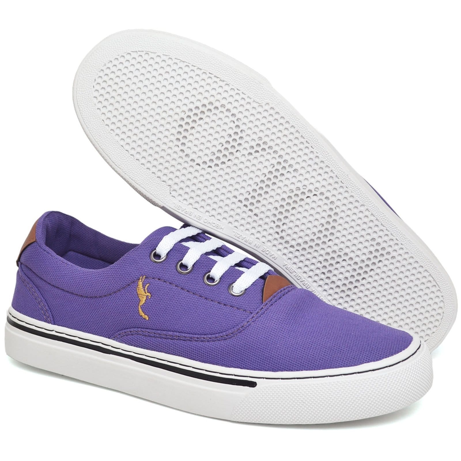 Vista 2 Tênis Feminino Casual Clássico Roxo Polo Blu com Relógio Digital + Óculos do 33 ao 40 Polo Blu roxo blu