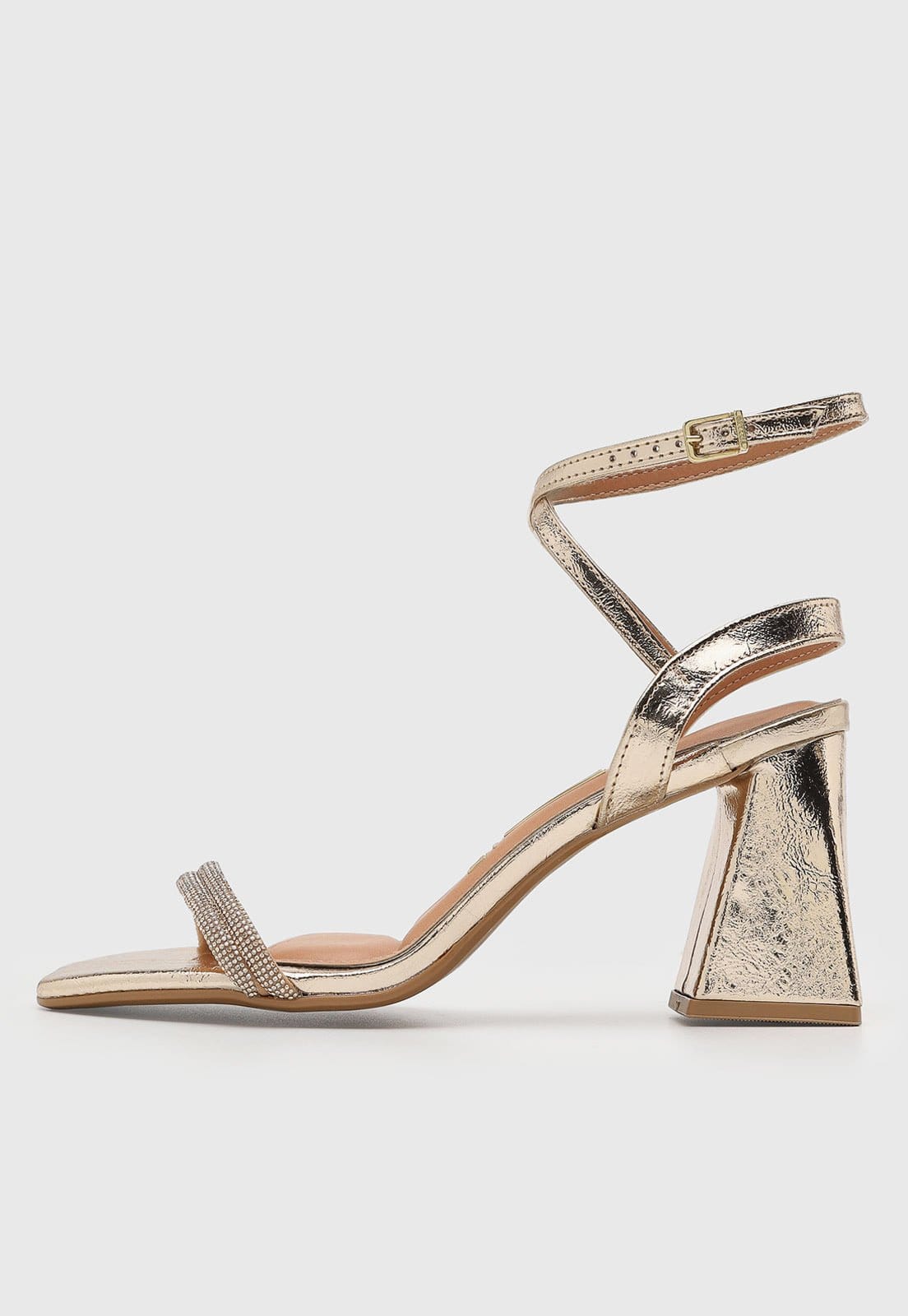 Sandália Feminina Vizzano Detalhe Pedrarias Dourada