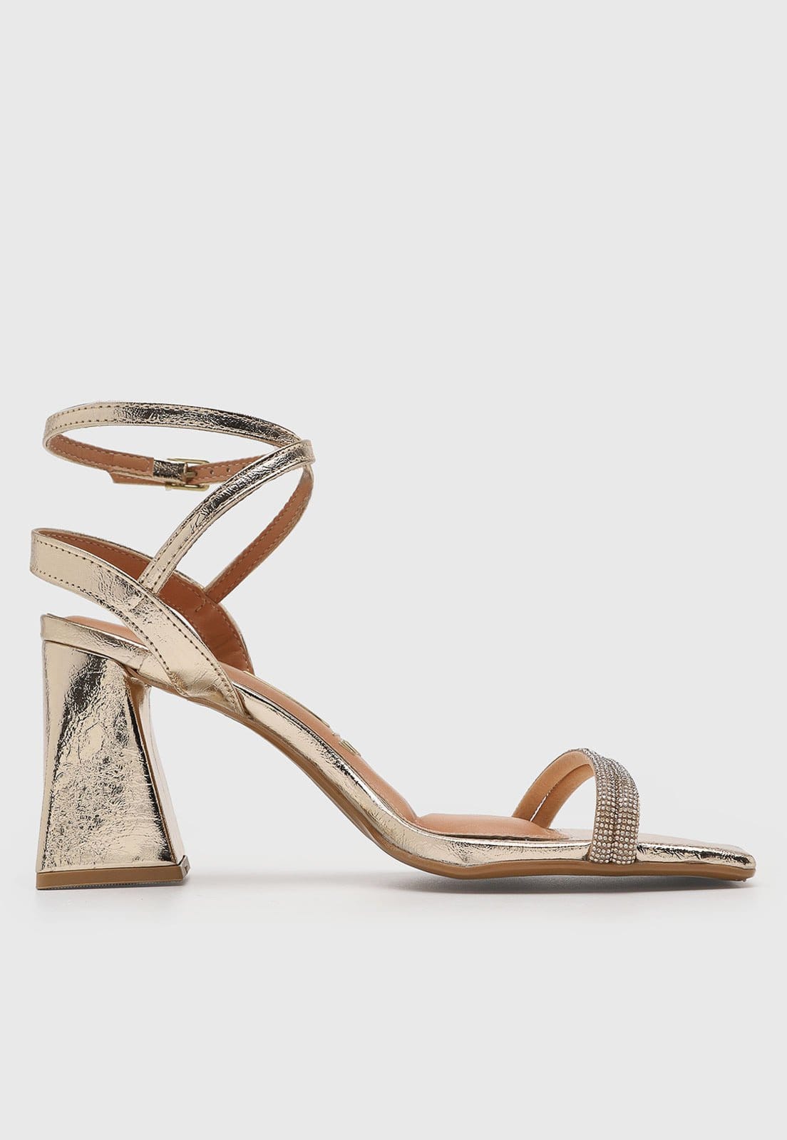 Vista 2 Sandália Feminina Vizzano Detalhe Pedrarias Dourada VIZZANO dourado