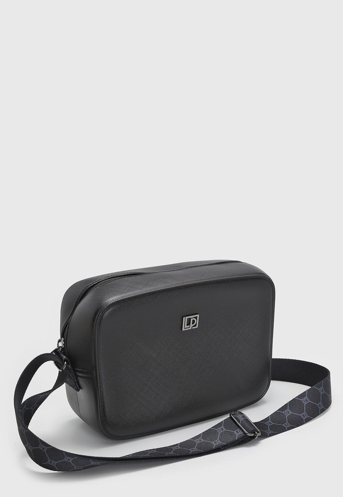 Vista 2 Bolsa Feminina Lança Perfume Alça Estampada Preta Lança Perfume preto