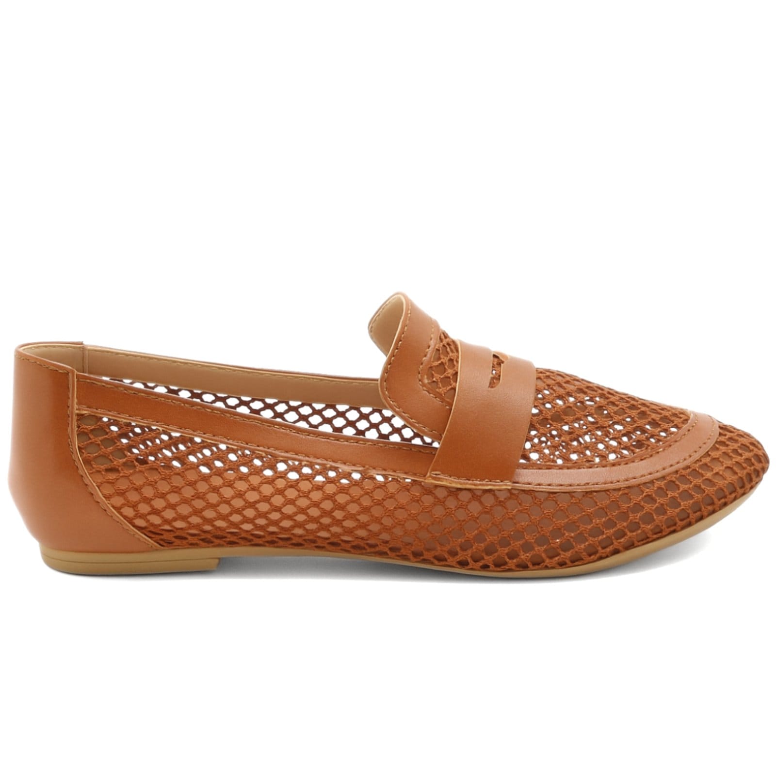 Vista 2 Mocassim Feminino Vazado Sapatilha Em Redinha Casual Chic Cacau 5403 Sete Sales marrom