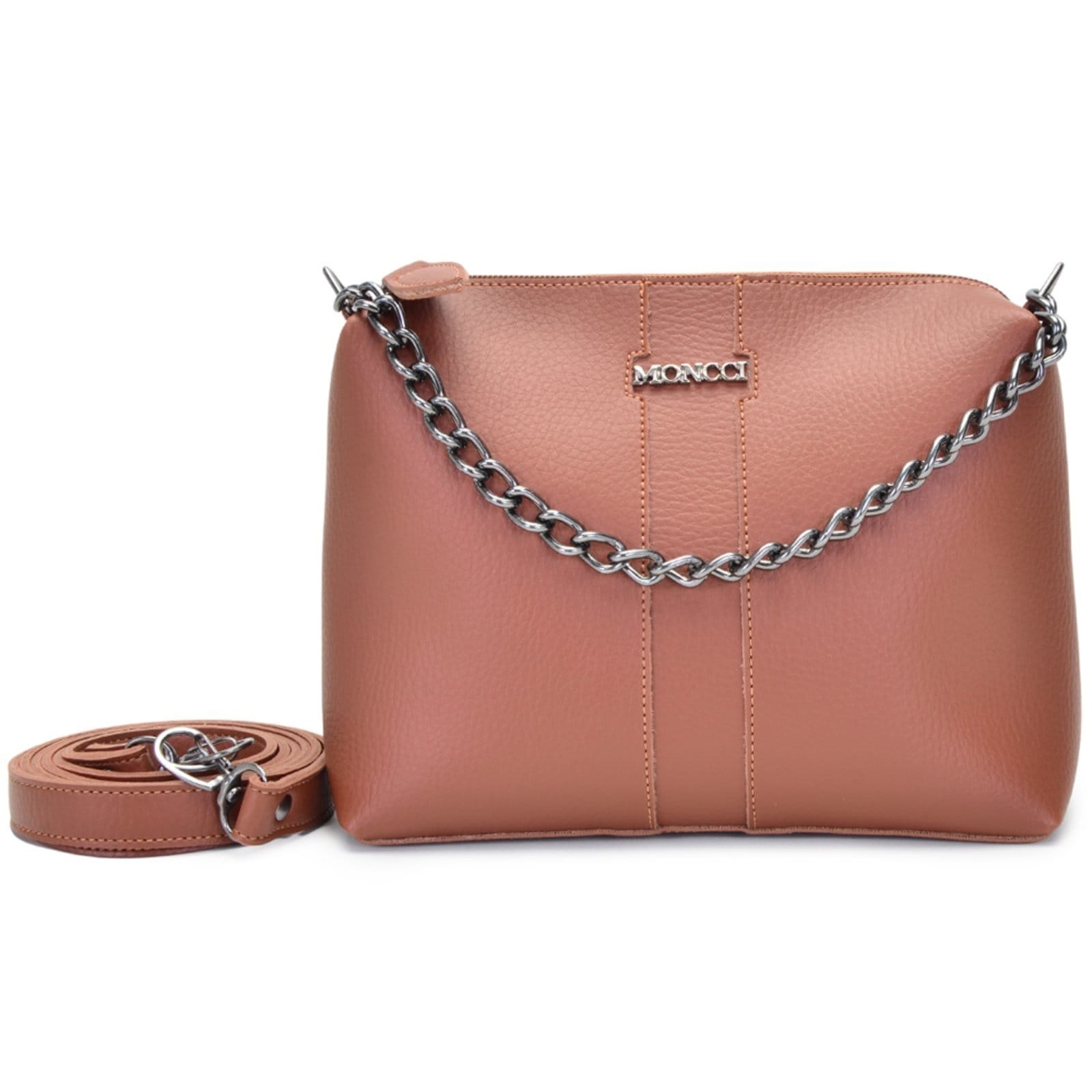 Bolsa Feminina Moncci Londres Pequena Transversal Alça Tiracolo Com Corrente