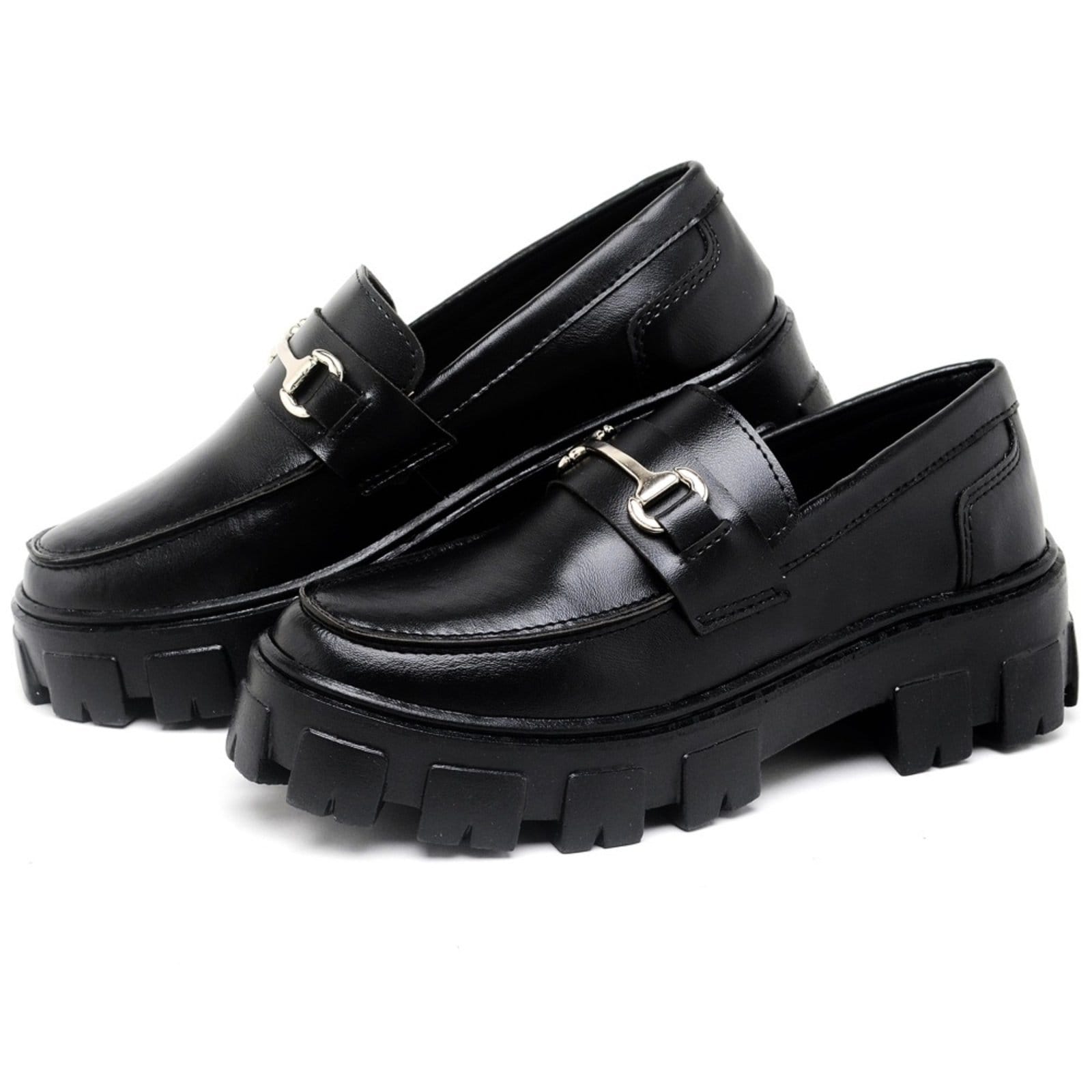 Vista 2 Sapato Mocassim Feminino Okford DUBUY 1412FG DUBUY preto