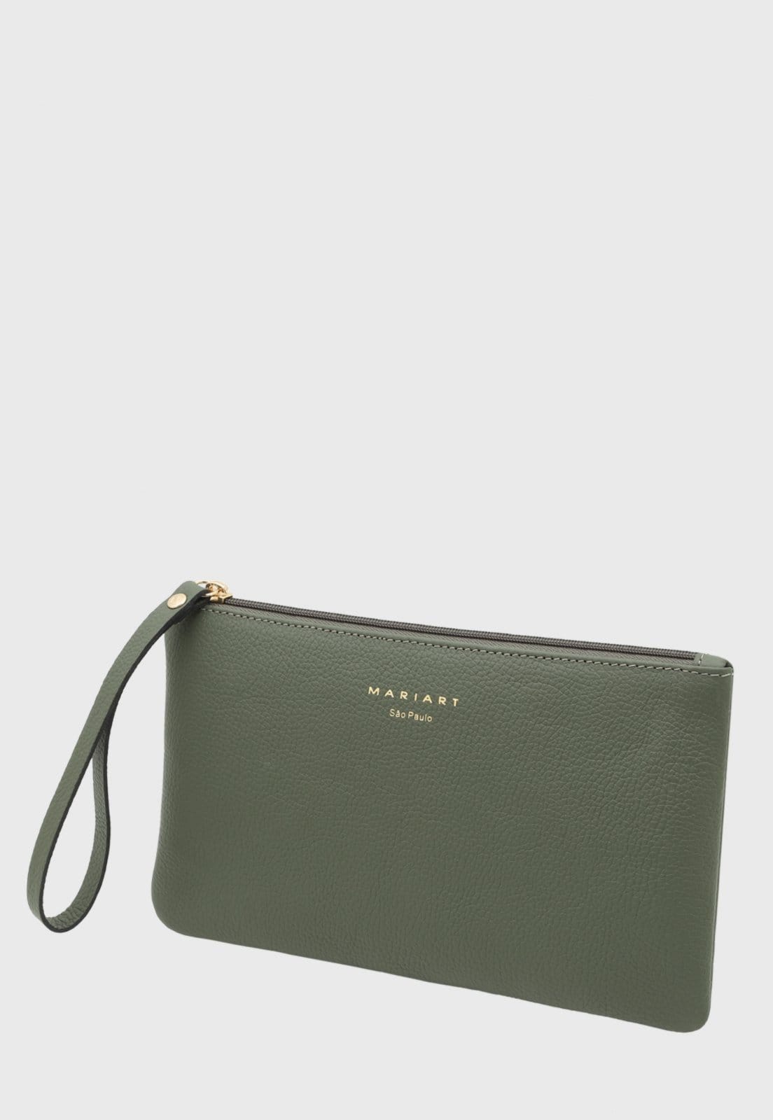 Bolsa Carteira Clutch Couro Mariart Cambuí Verde Army