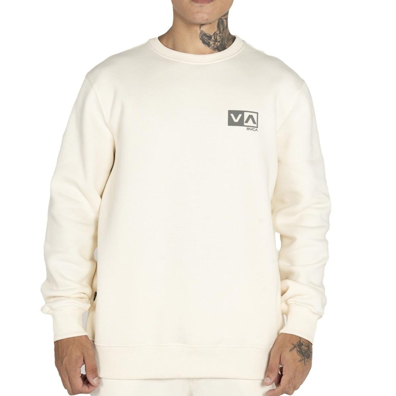 Moletom RVCA Careca Mini Balance Box Crew WT25 Off White
