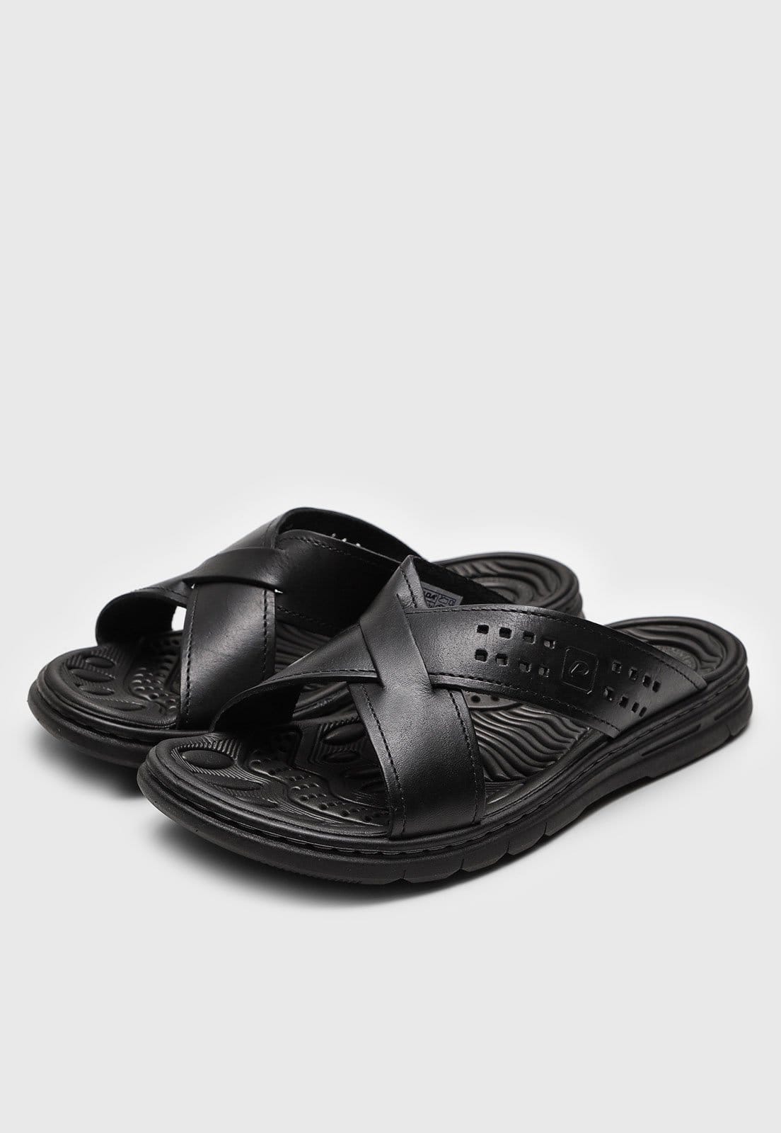 Vista 2 Sandália Pegada Tira Transpassada Preta PEGADA preto