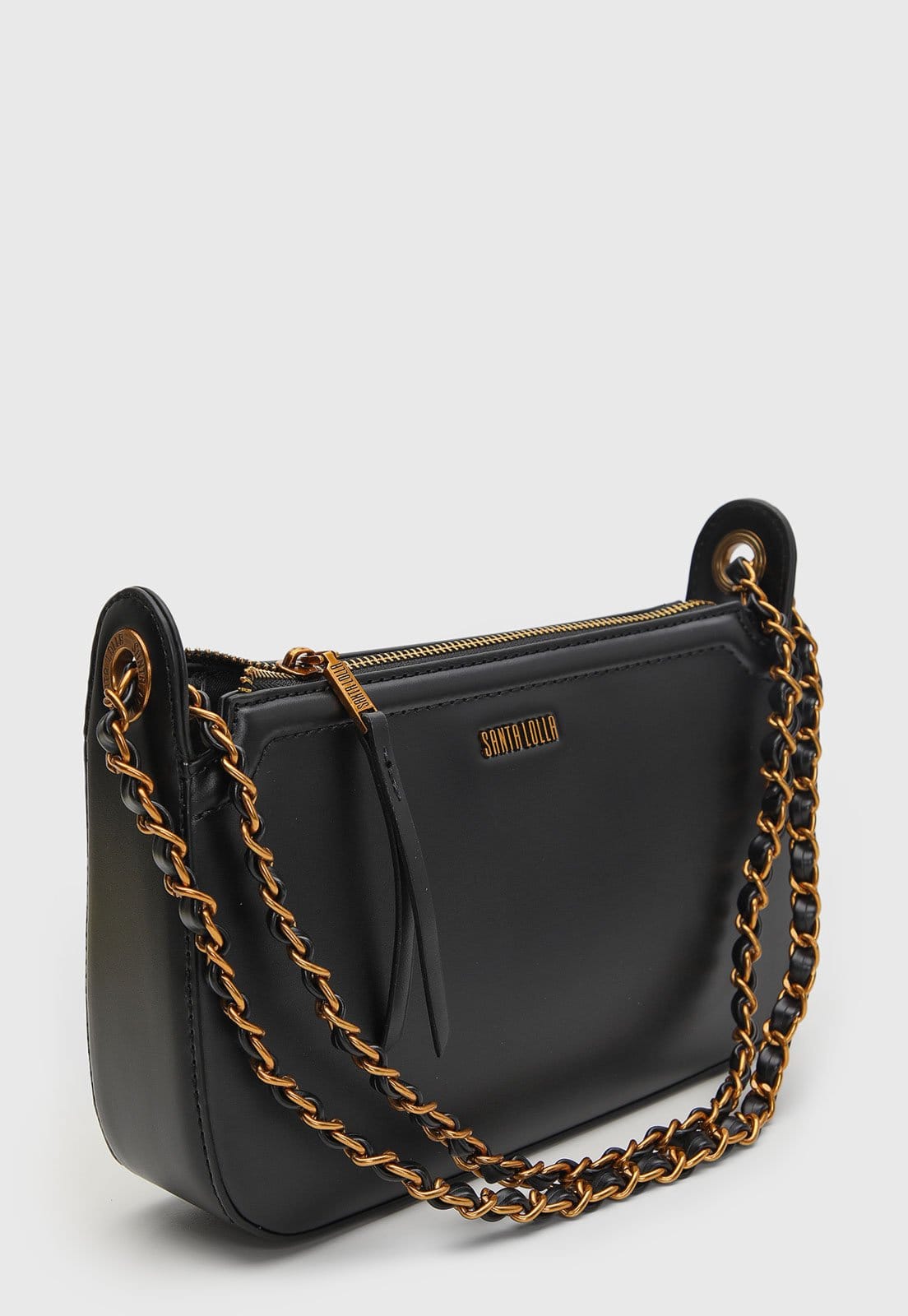 Bolsa Feminina Santa Lolla Alça Corrente Preta - 2
