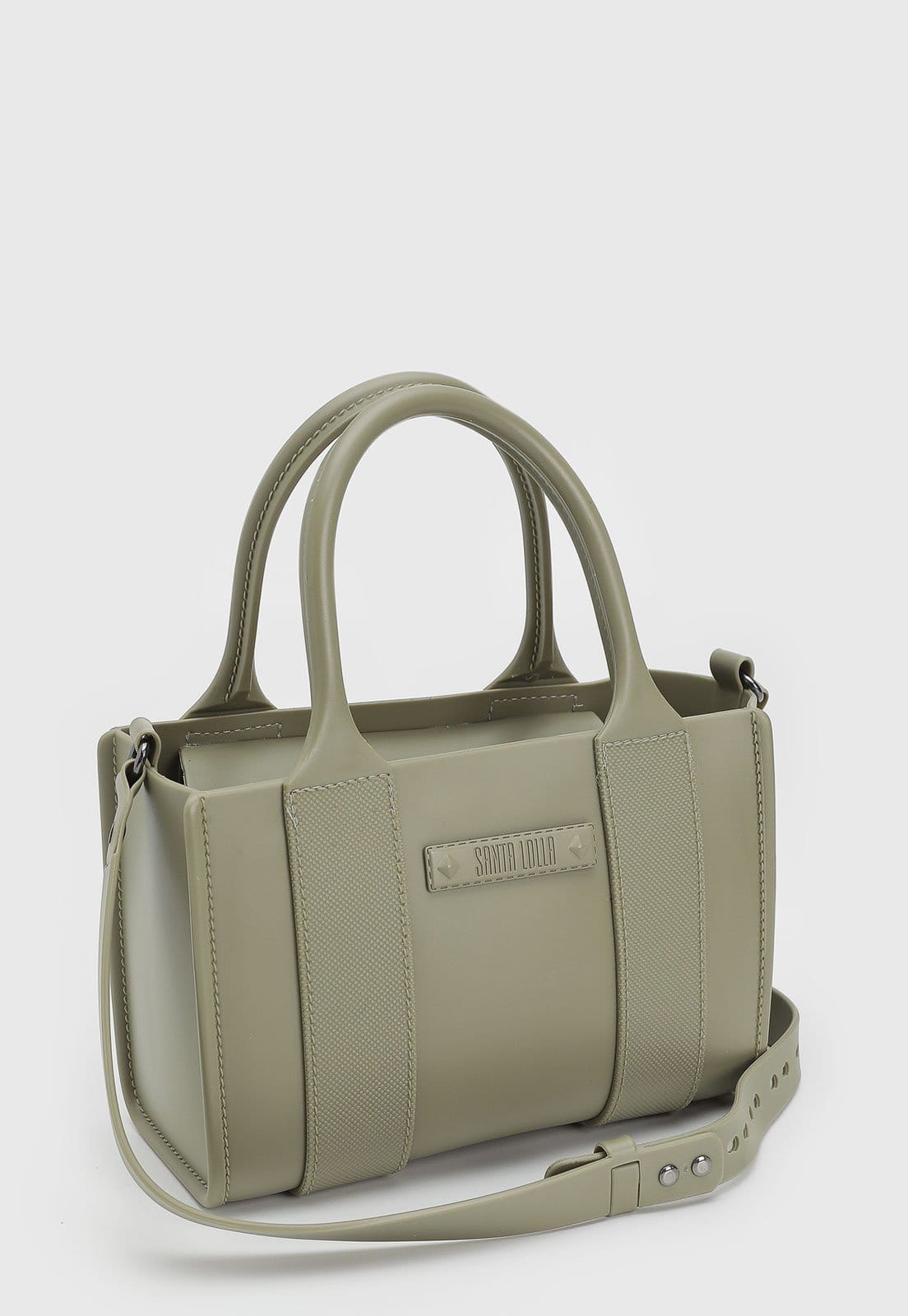 Vista 2 Bolsa Média Feminina Santa Lolla Alça Transversal Oliva Santa Lolla verde