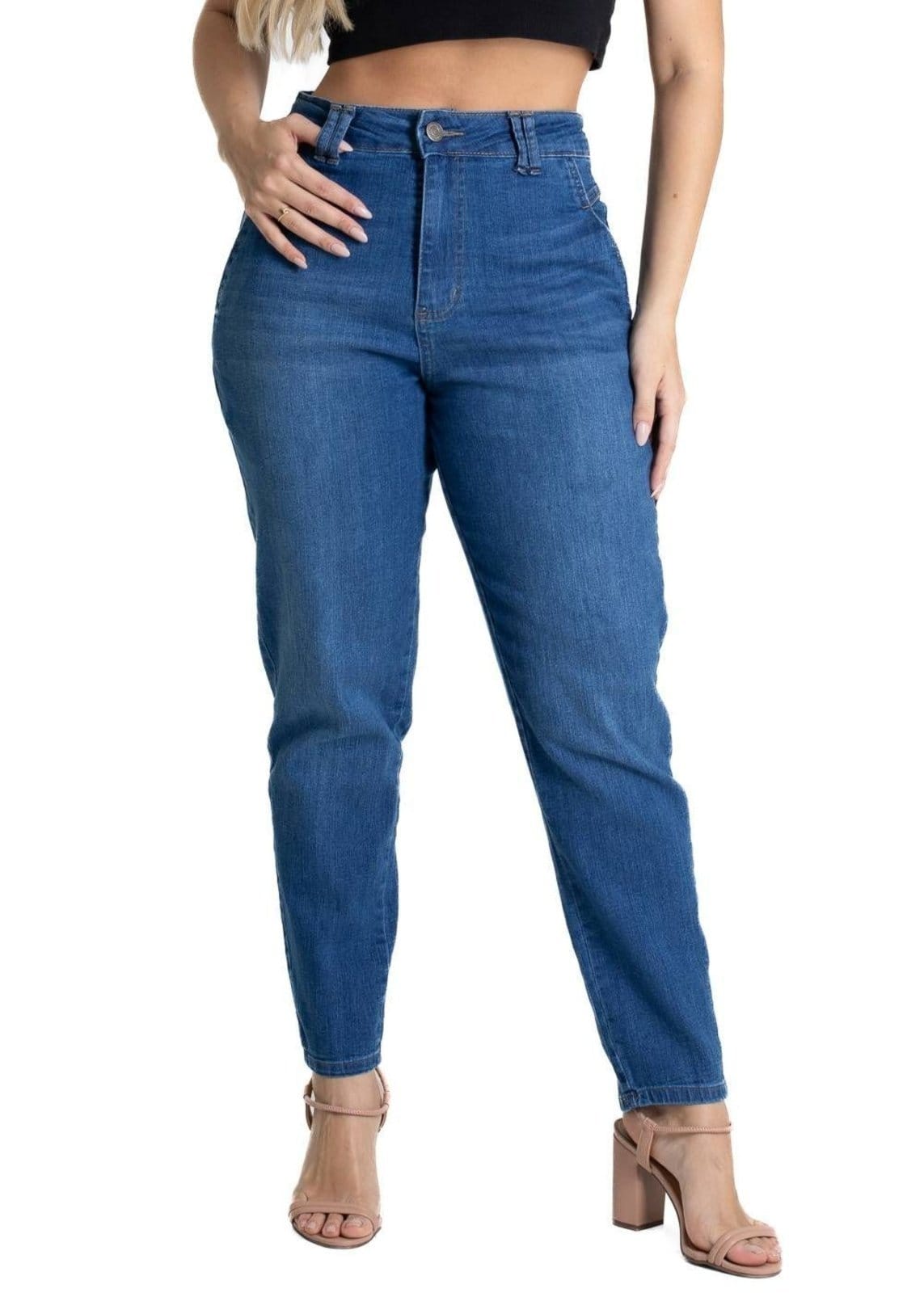 Vista principal Calça Jeans Sawary Mom - 280673 Sawary azul
