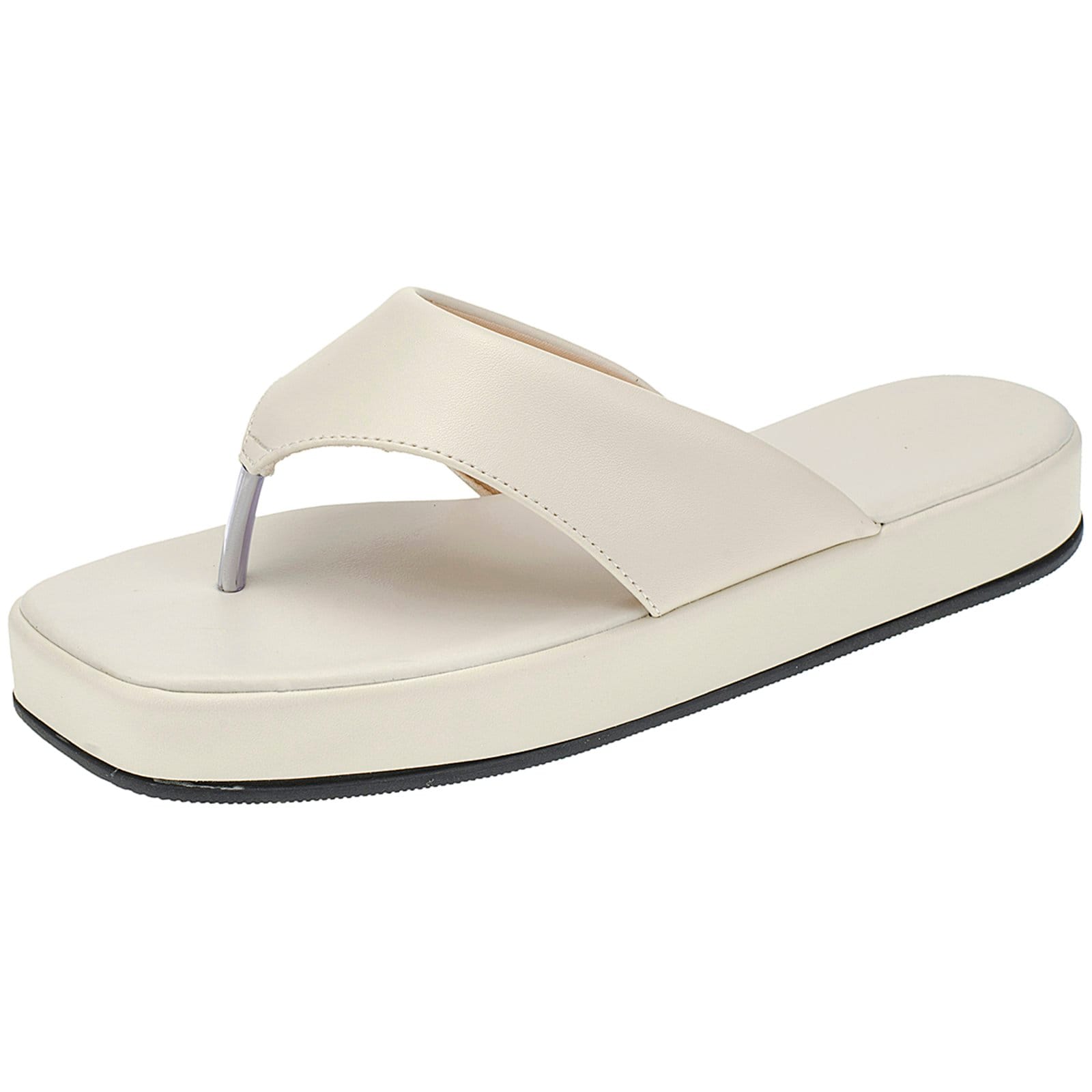 Chinelo Fem Maduda Flatform Conforto Moda Off White