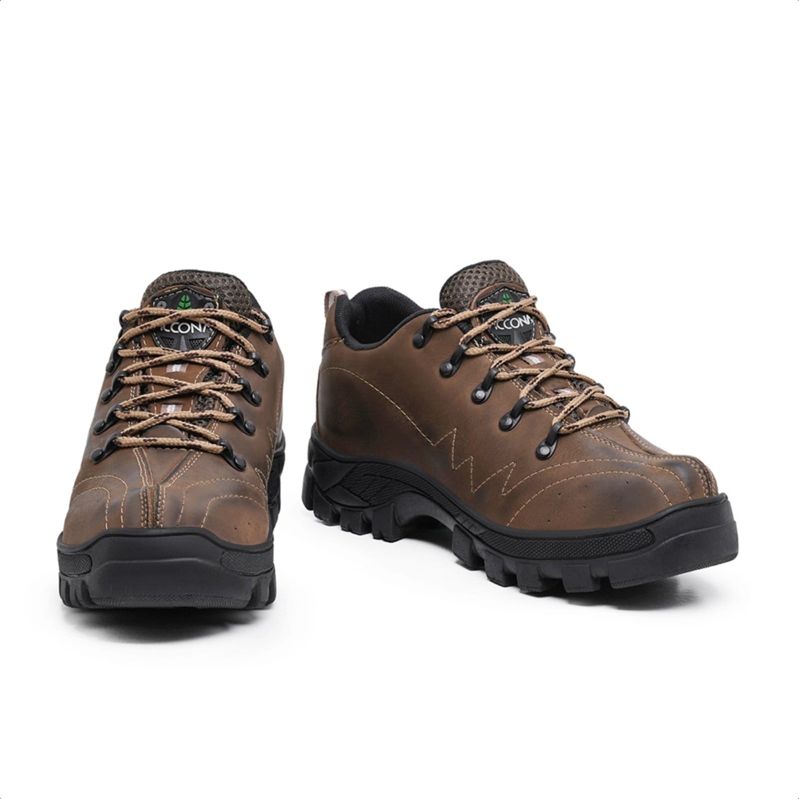 Vista 2 Coturno Adventure Accona Cano Curto em Couro Café 8000LM Accona marrom