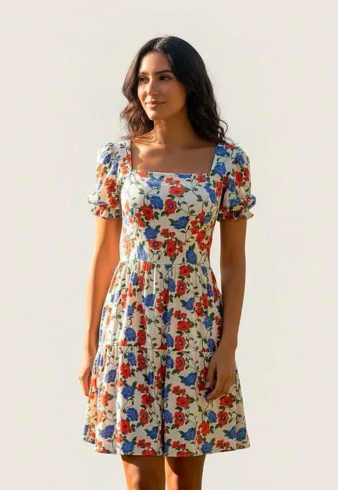 Vista 2 Vestido Amazonia Vital Curto Brisa Jardim Encantado Amazonia Vital estampado