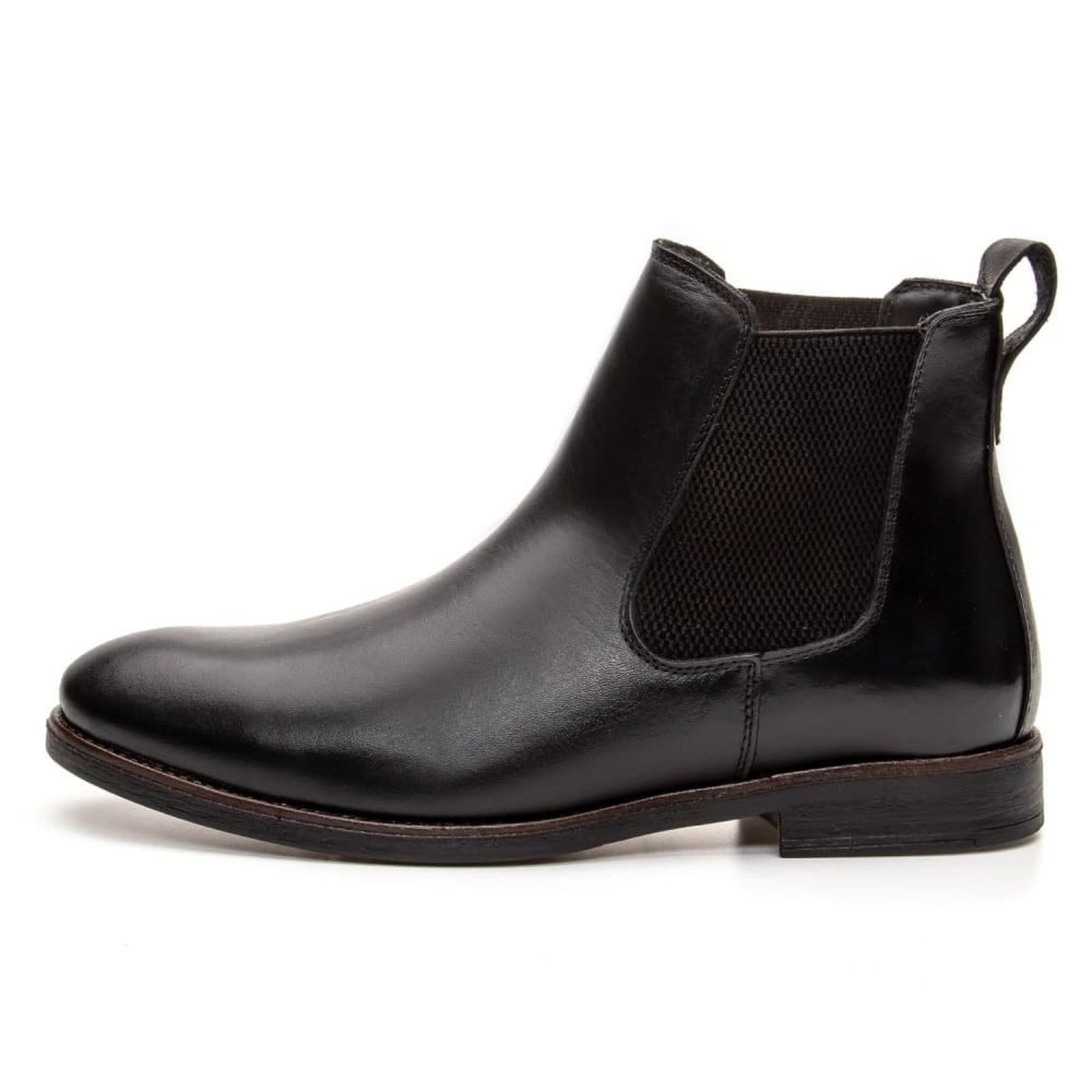 Vista principal Bota de Couro Masculina Chelsea Clube do Sapato de Franca DF Houston Preta Clube do Sapato de Franca preto